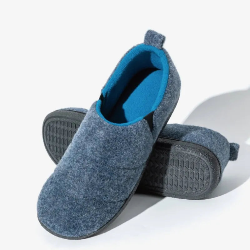 Zapatillas de invierno unisex forradas de forro polar - zapatos de casa suaves con puntera cerrada y suela flexible antideslizante