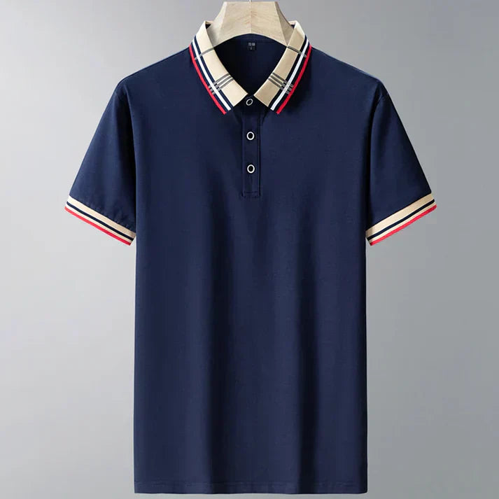 Pánské polo tričko s kontrastním límcem v elegantním smart casual stylu
