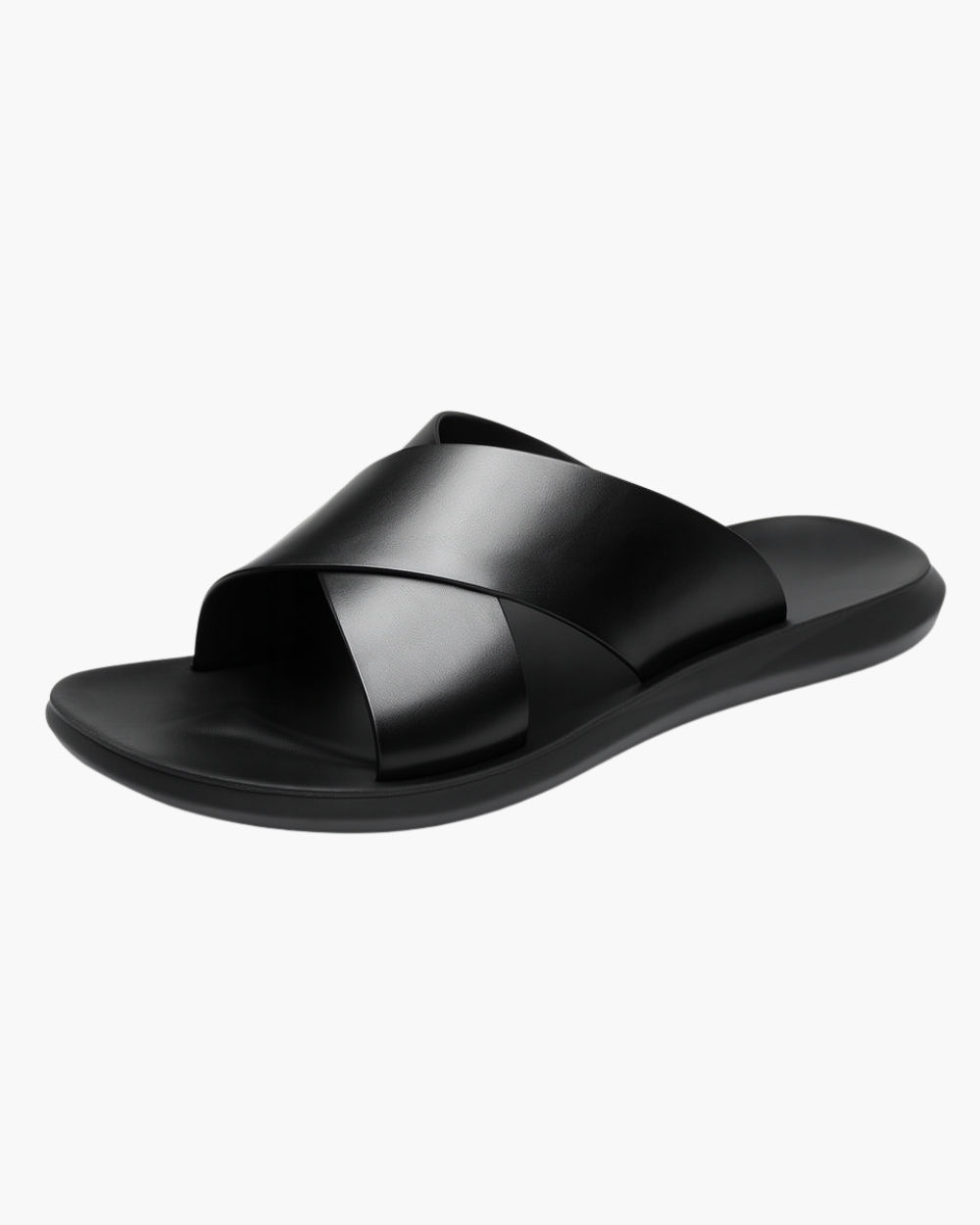 Men’s Minimal Cross-Strap Sandals – Flexible Slip-On Slides for Spring and Summer