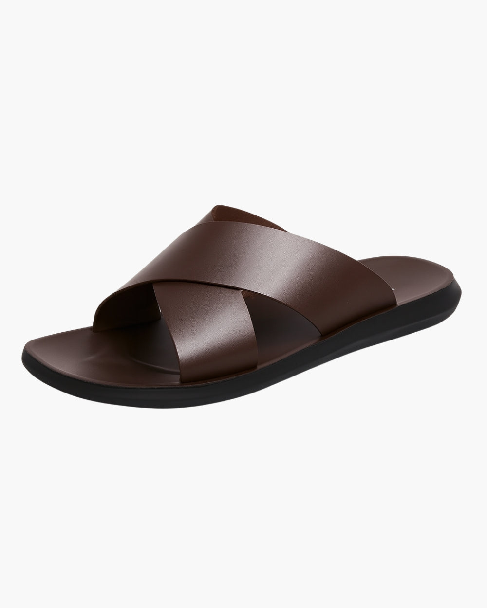 Men’s Minimal Cross-Strap Sandals – Flexible Slip-On Slides for Spring and Summer
