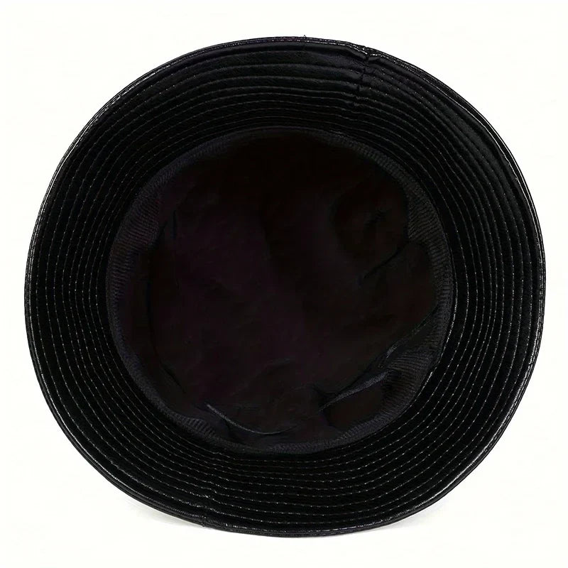 Chapeau bob d’hiver pour femme en simili cuir - chapeau de mode à larges bords coupe-vent pour se protéger du froid au quotidien