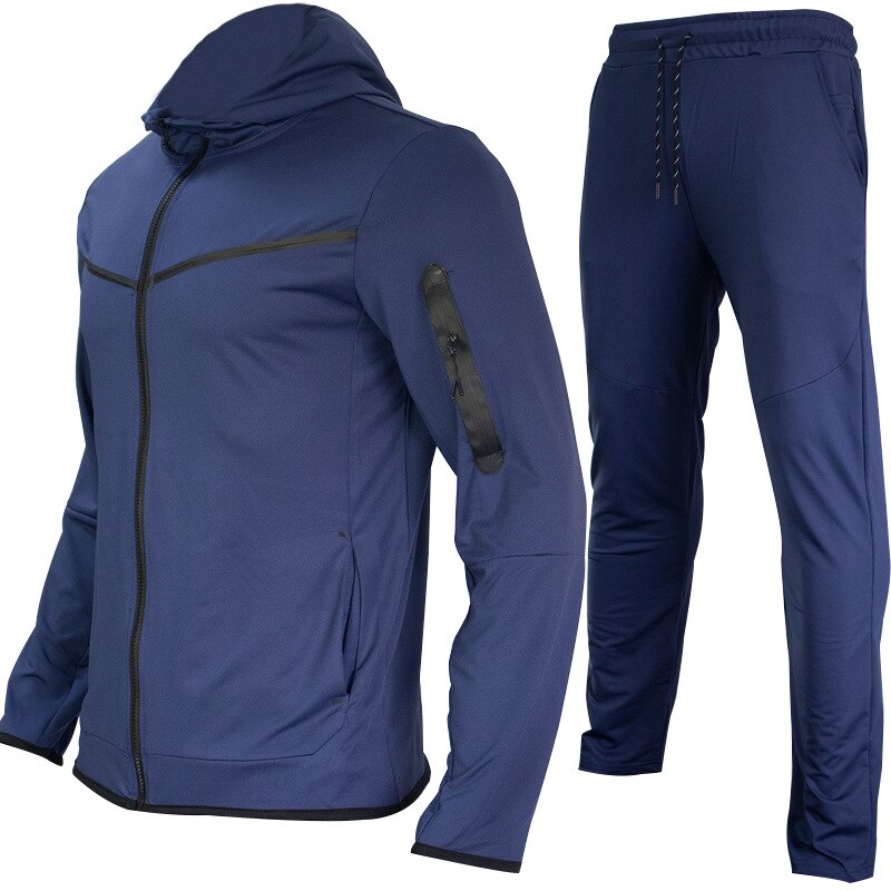 Herren-Performance-Zweiteiler – Kapuzenjacke mit Reißverschluss und schmal zulaufende Jogginghose mit Kordelzug
