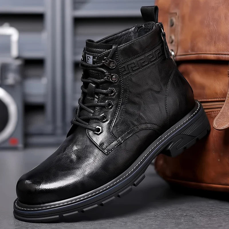 Botas robustas de exterior para hombre con cordones, duraderas, resistentes, cómodas, para caminar en todo tipo de terrenos