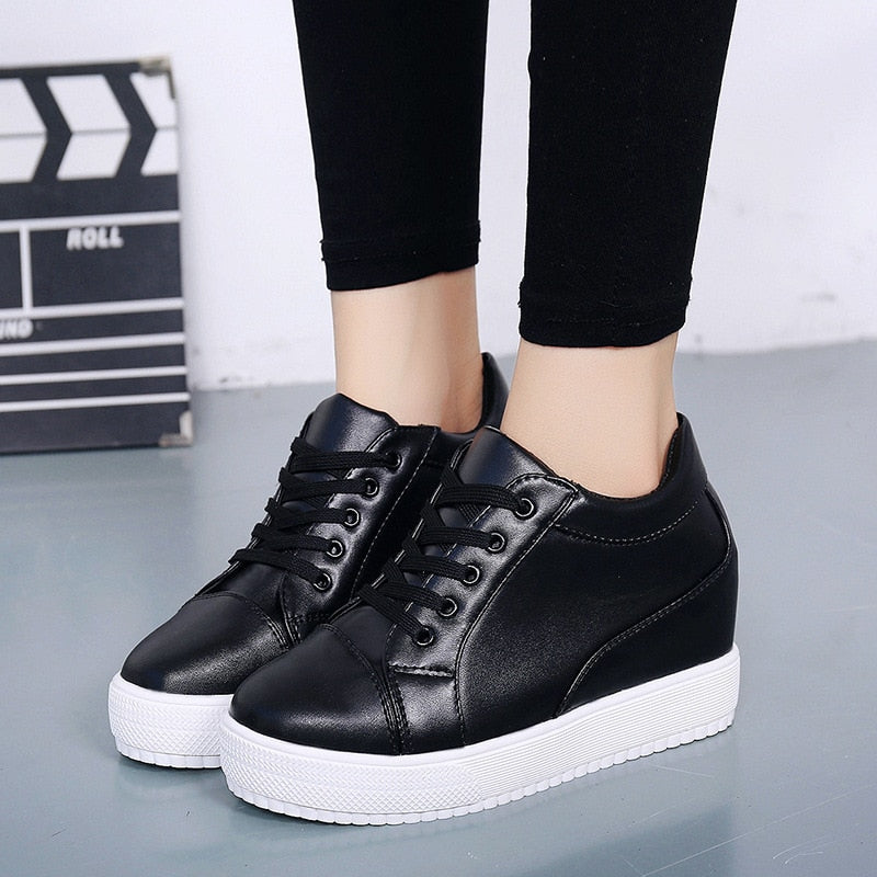 Women’s Wedge Sneakers Lace-Up Platform Sole Casual Shoes
