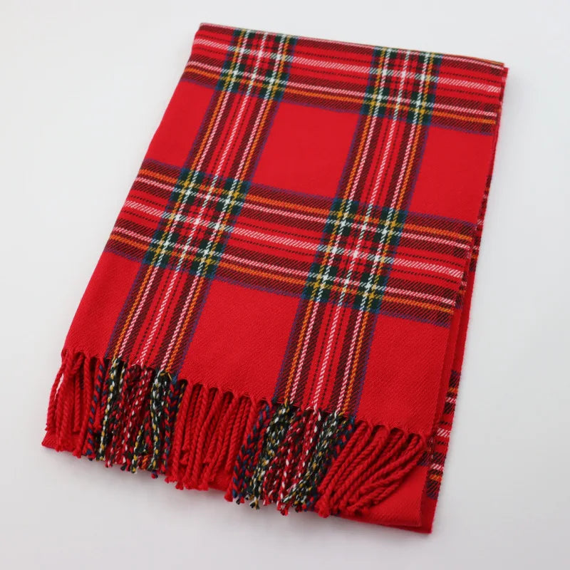 Cachecol de inverno com toque de caxemira para mulher – écharpe macia estampada com franjas para usar em camadas elegantes durante o outono e o inverno