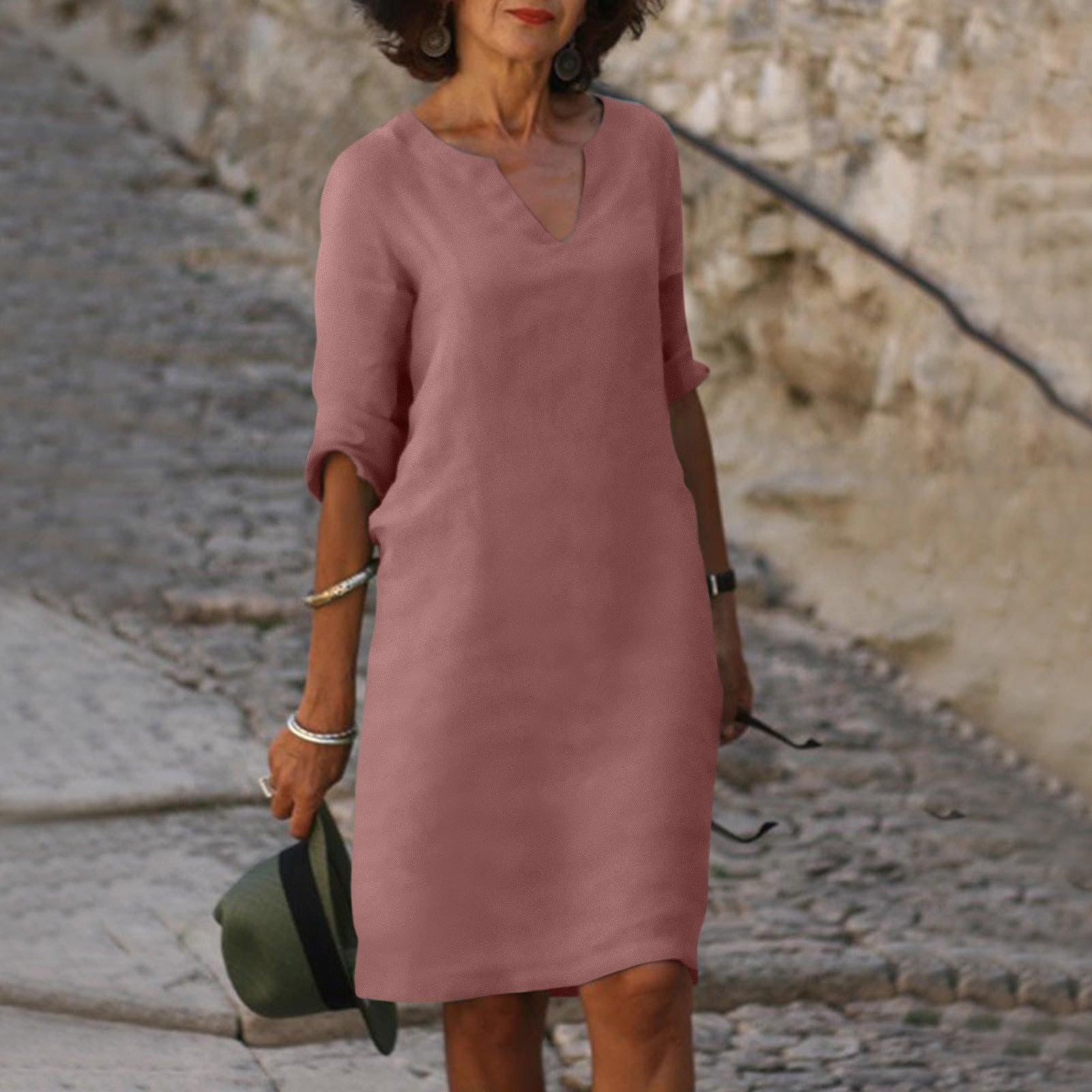 Abito estivo elegante da donna, leggero, comodo, raffinato, per tutti i giorni e vacanze