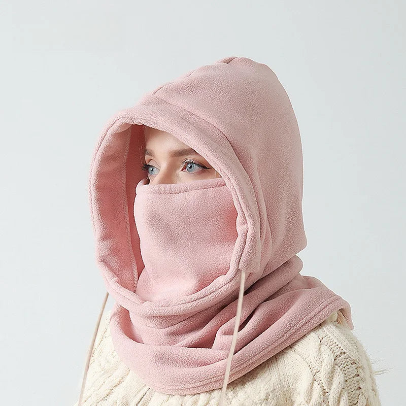 Cagoule en polaire unisexe - cagoule d’hiver couvrante avec protection intégrée du visage et du cou