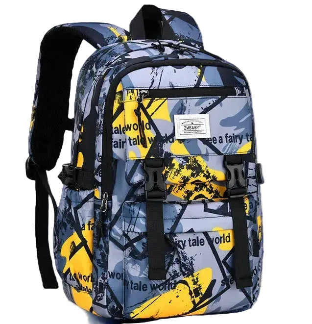 Children’s Graphic School Backpack – Lightweight Multi-Pocket Design with Buckle Straps and Spacious Storage