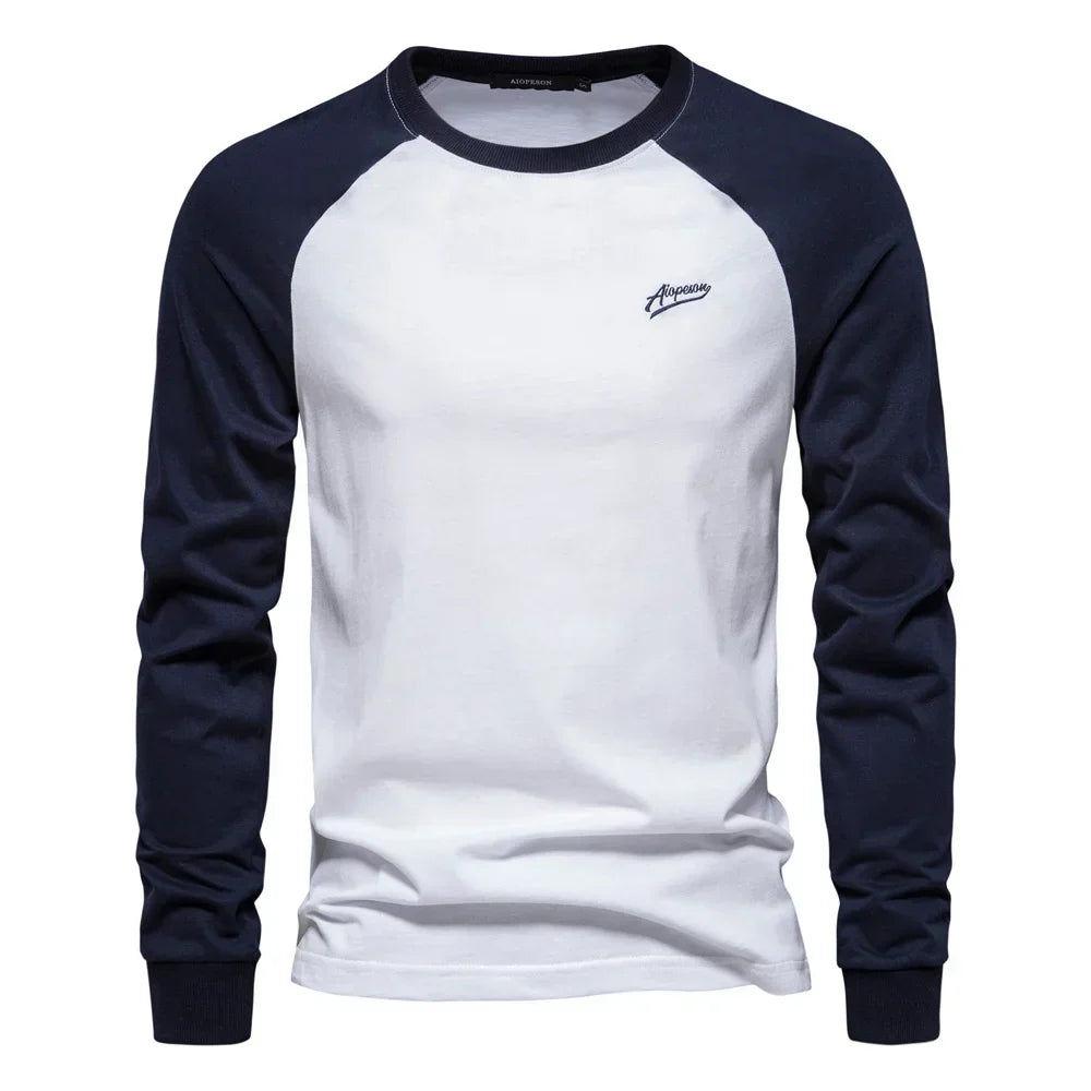 Men’s Raglan Long Sleeve Casual Crew Neck Shirt
