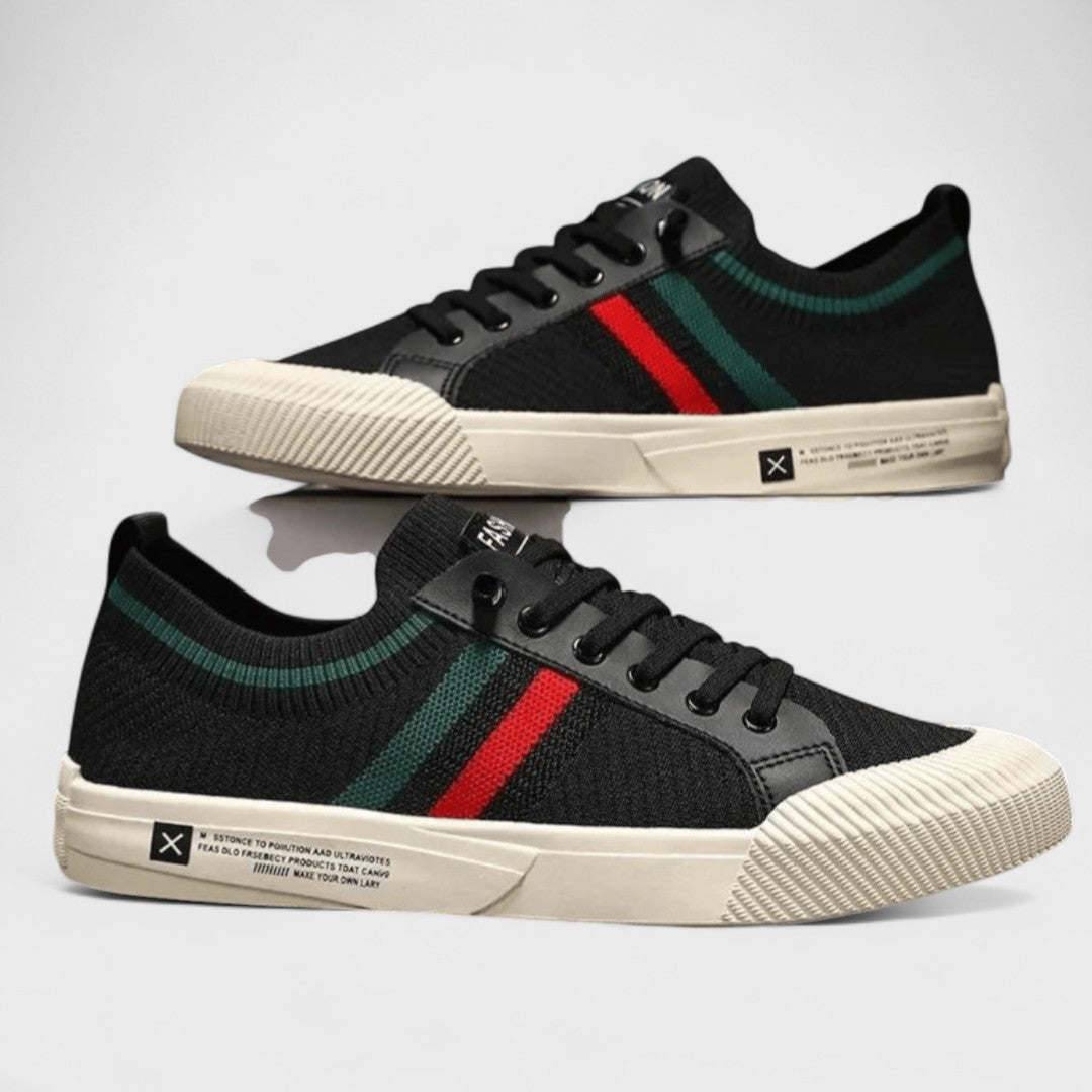 Męskie dzianinowe sneakersy o niskiej cholewce – przewiewne sznurowane buty do codziennych stylizacji smart casual
