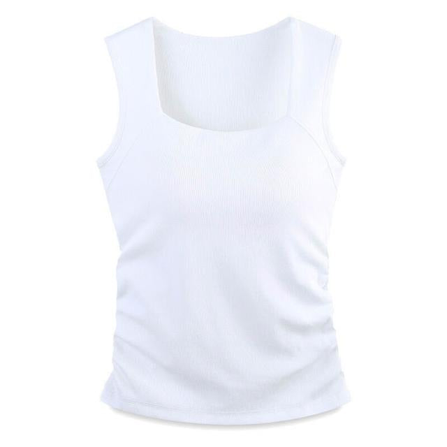 Camiseta sin mangas para mujer con soporte incorporado, comodidad diaria