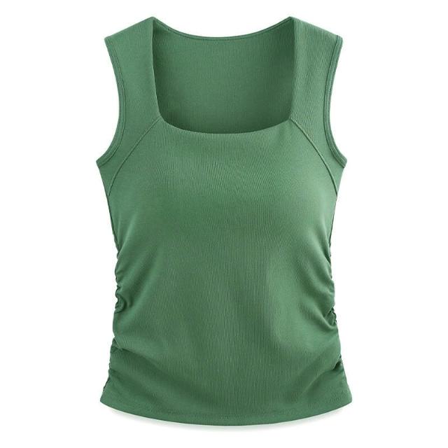 Camiseta sin mangas para mujer con soporte incorporado, comodidad diaria