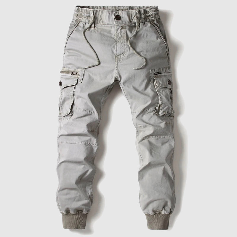 Pantalones jogger cargo para hombre con cintura elástica y múltiples bolsillos