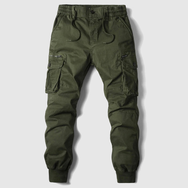 Pantalones jogger cargo para hombre con cintura elástica y múltiples bolsillos