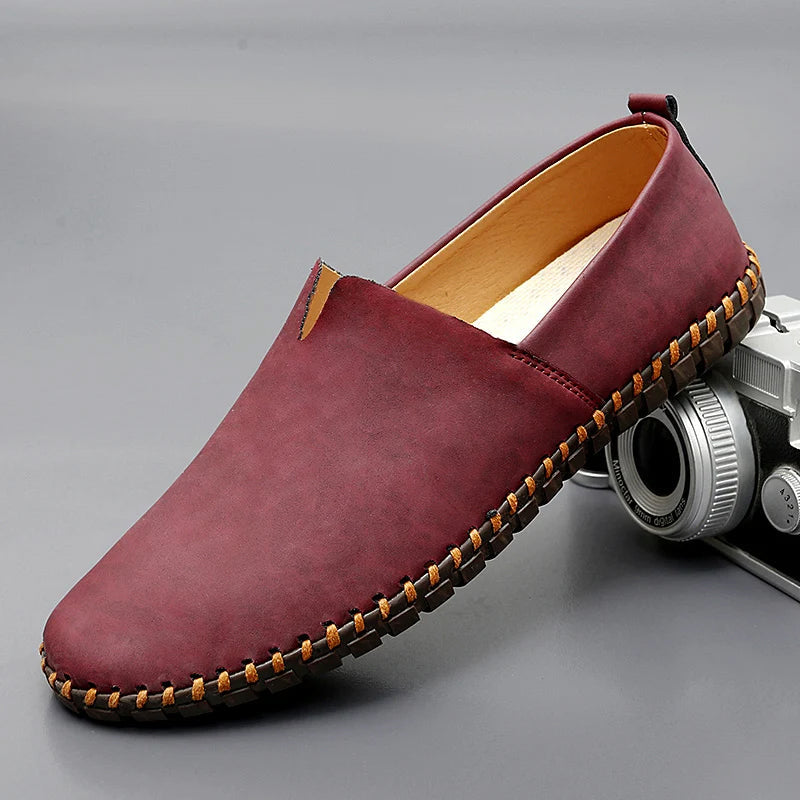 Herre klassiske læder loafers komfortable hverdags sko til smart casual brug