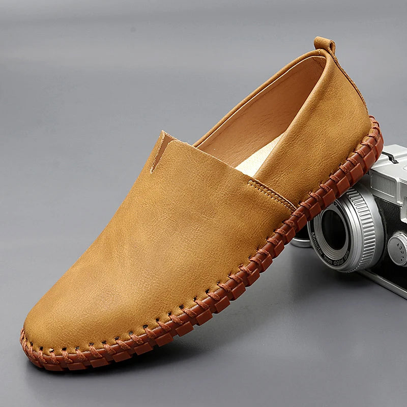 Herre klassiske læder loafers komfortable hverdags sko til smart casual brug