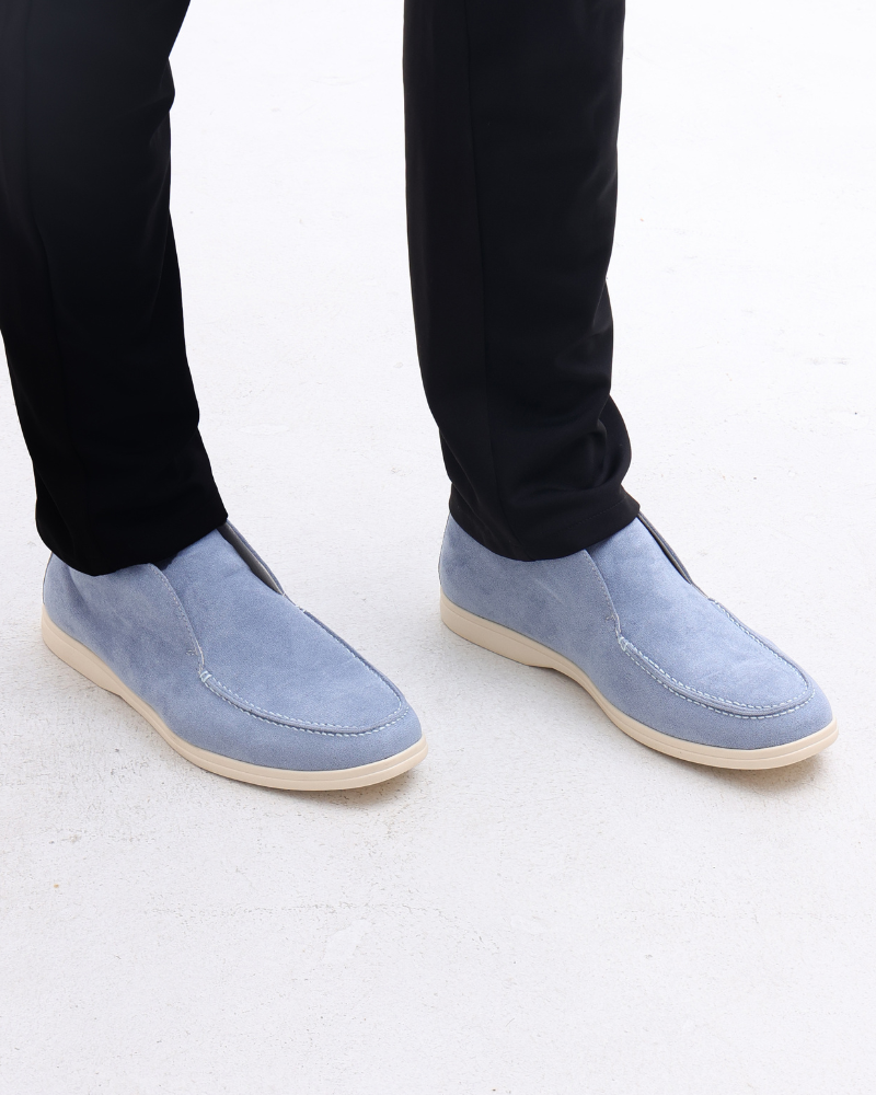 Herre højtopede loafers i ruskind med slip-on, forfinede afslappede sko