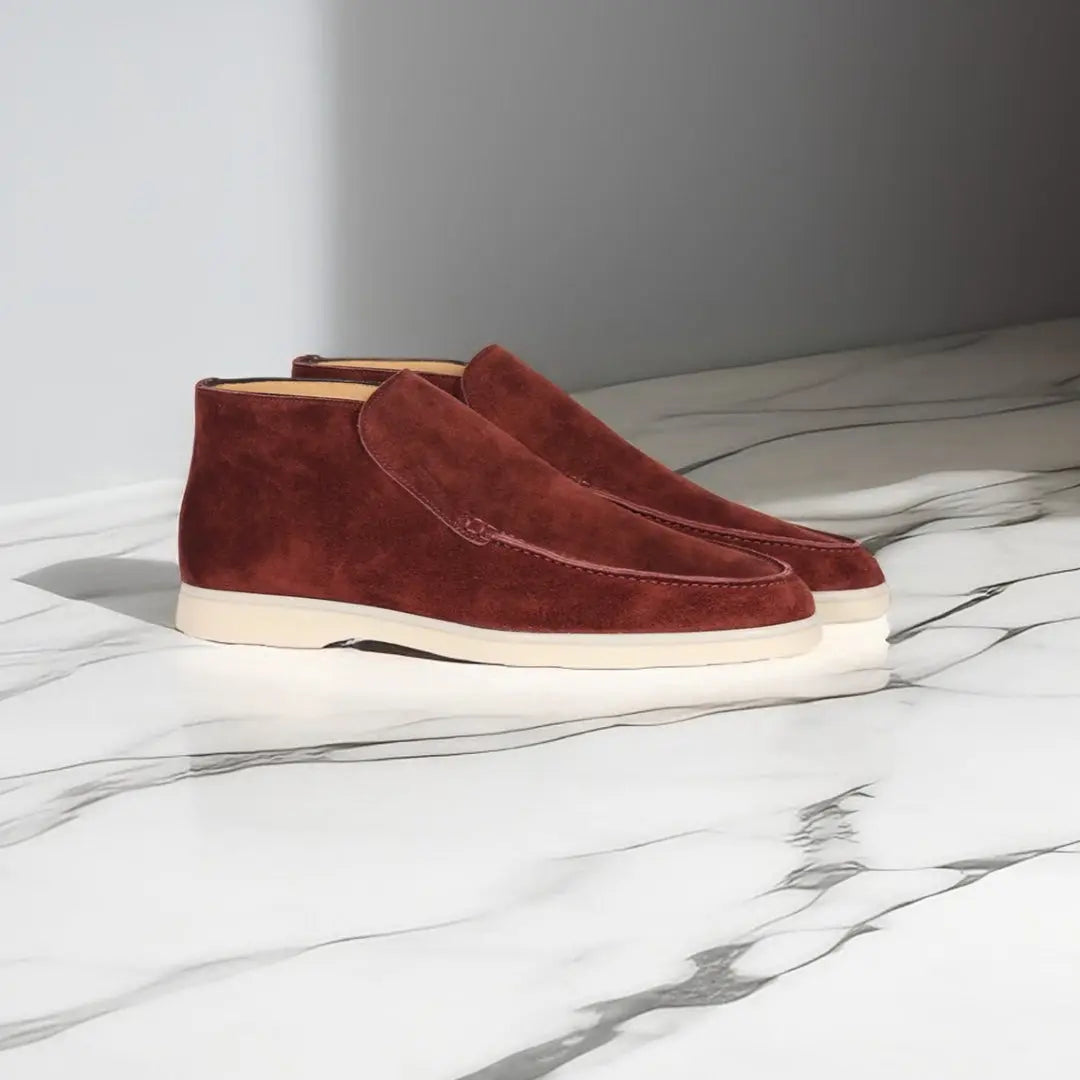 Męskie zamszowe wsuwane mokasyny casualowe, eleganckie i wygodne buty