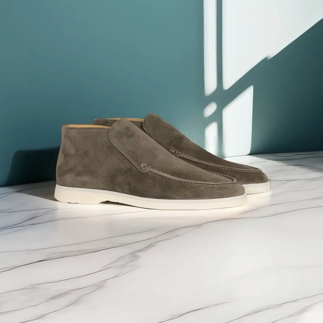 Męskie zamszowe wsuwane mokasyny casualowe, eleganckie i wygodne buty