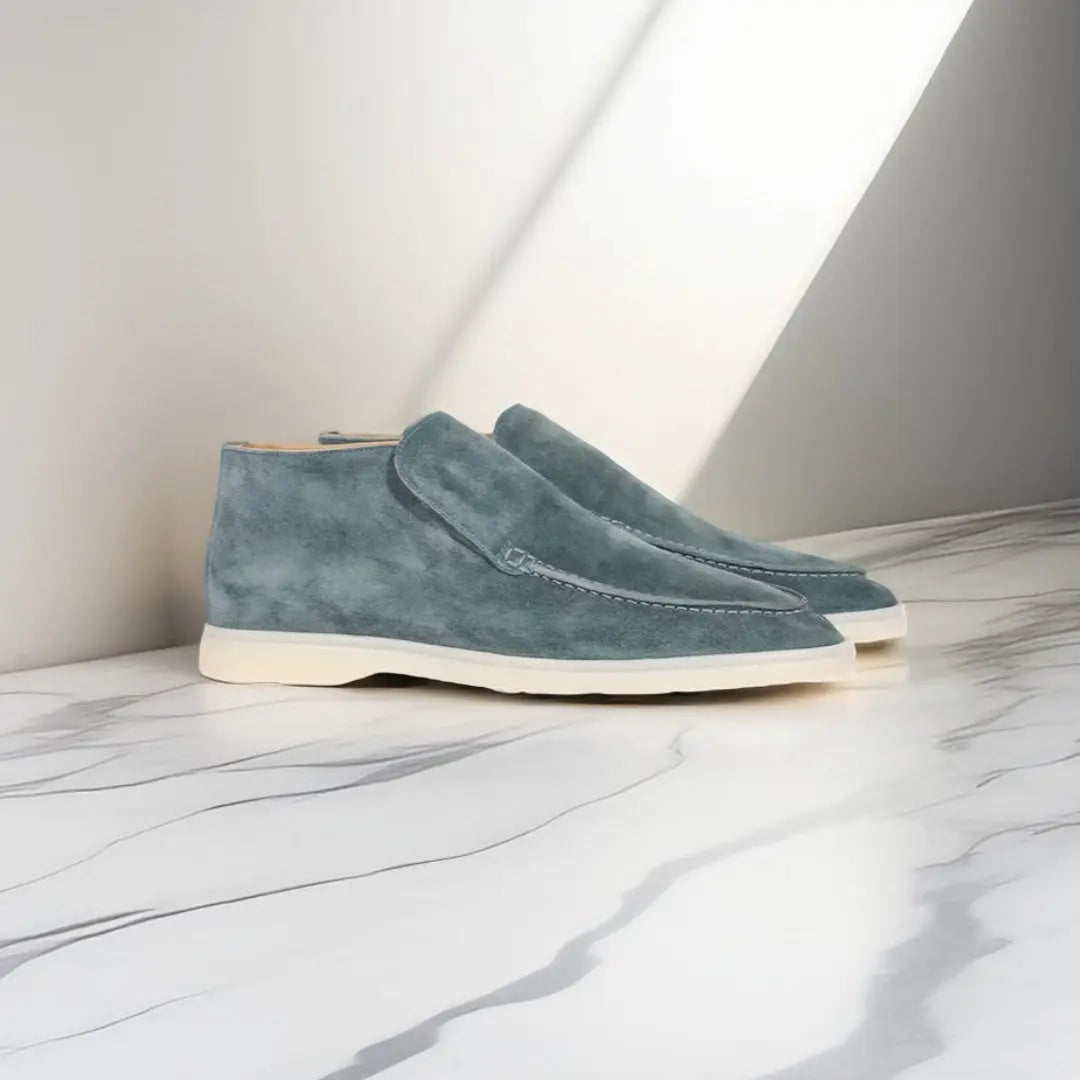 Męskie zamszowe wsuwane mokasyny casualowe, eleganckie i wygodne buty