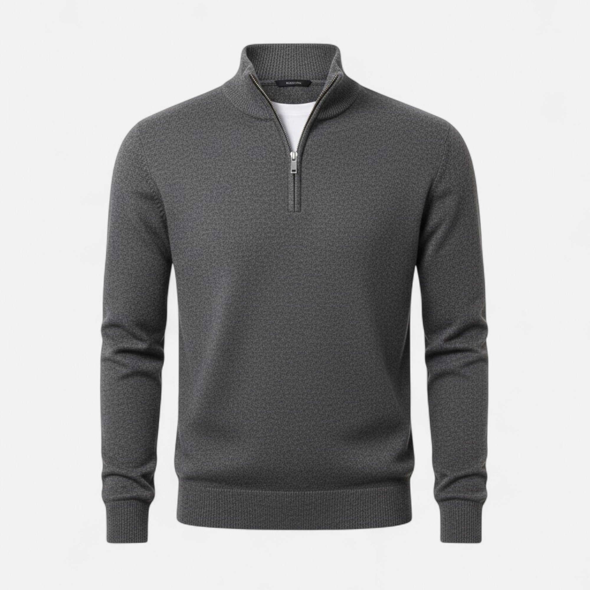Valmonti | Men’s Heritage Cashmere-Blend V-Neck Zipper Top