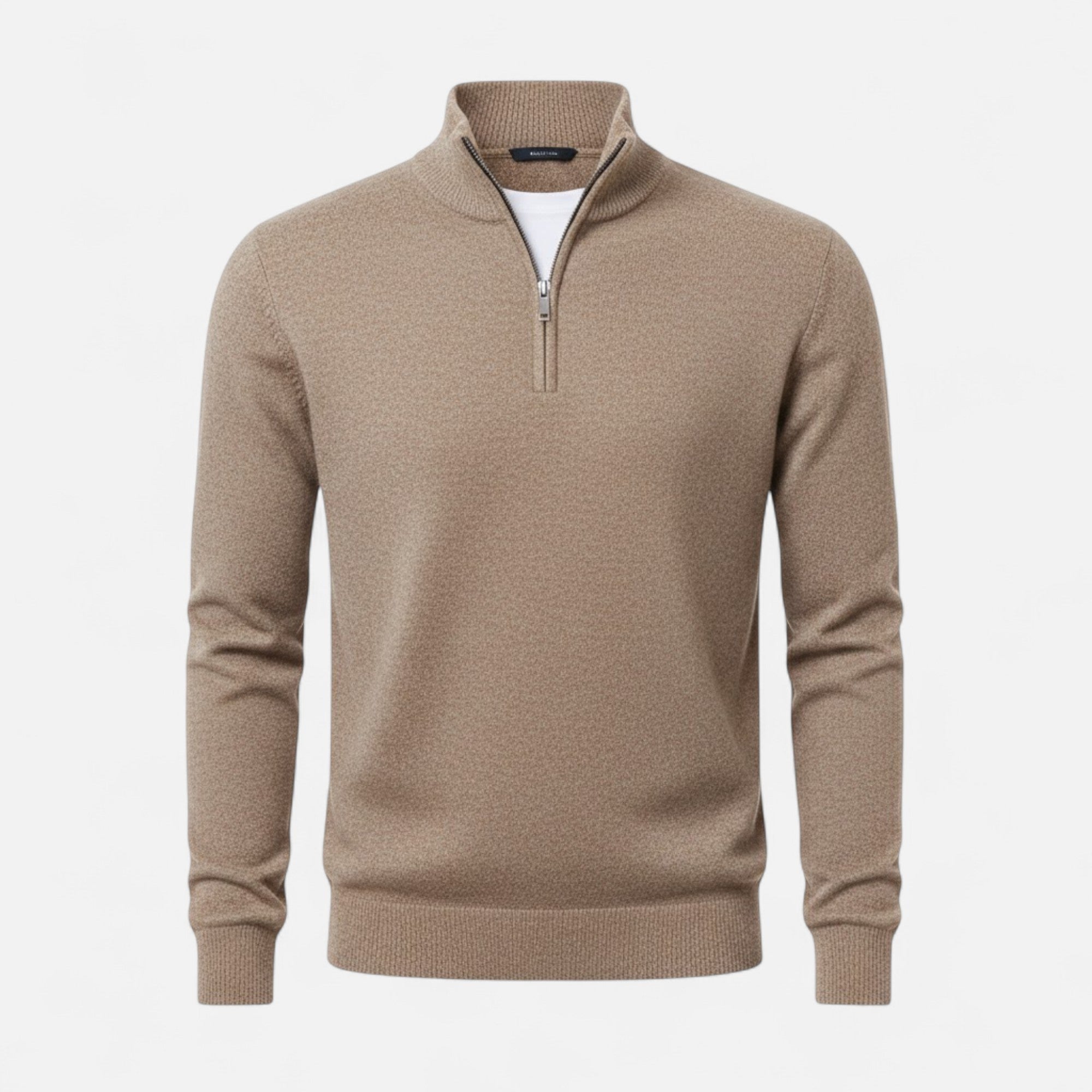 Valmonti | Men’s Heritage Cashmere-Blend V-Neck Zipper Top