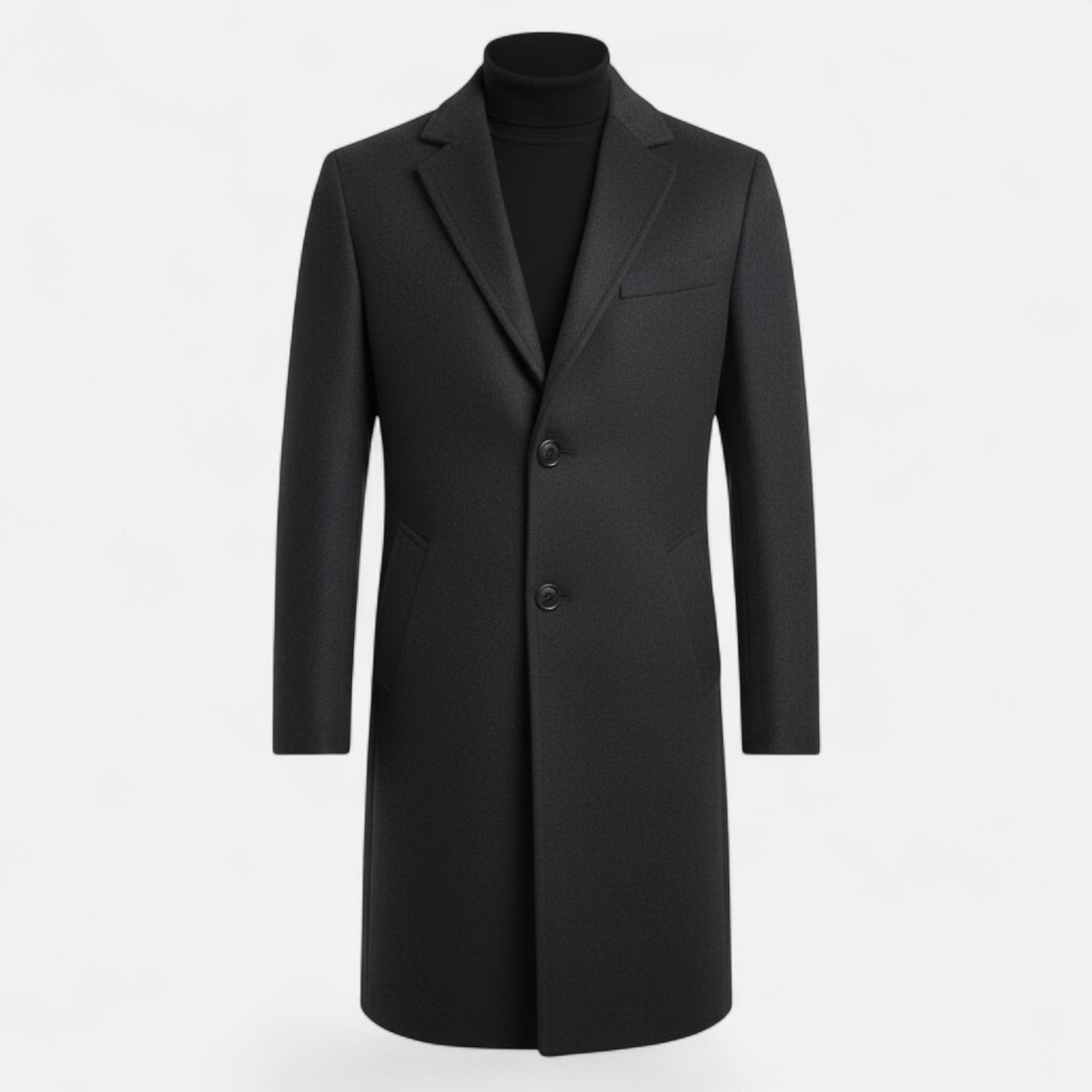 Valmonti | Men’s Mid‑Length Wool Trench Coat – Heritage Oxford