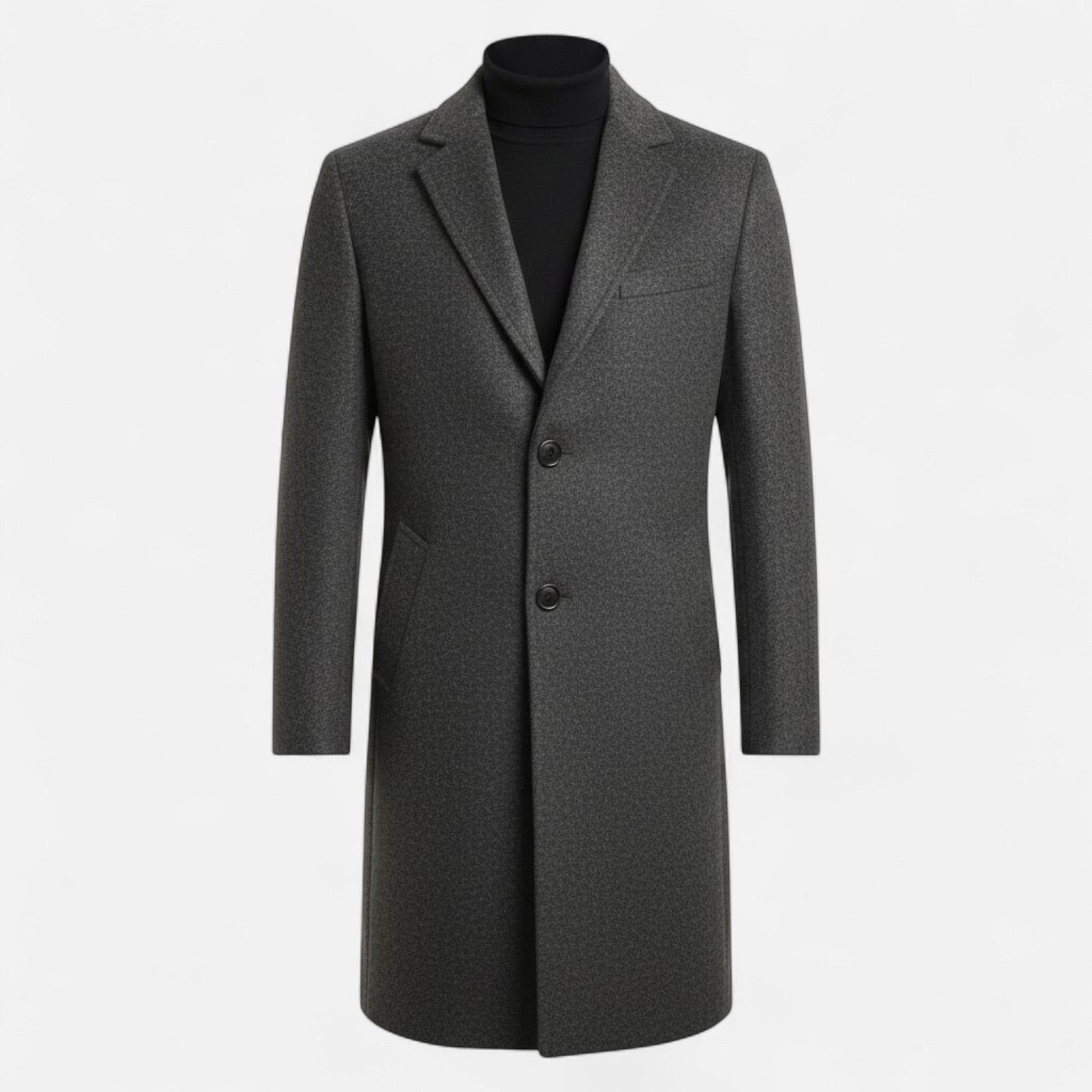 Valmonti | Men’s Mid‑Length Wool Trench Coat – Heritage Oxford