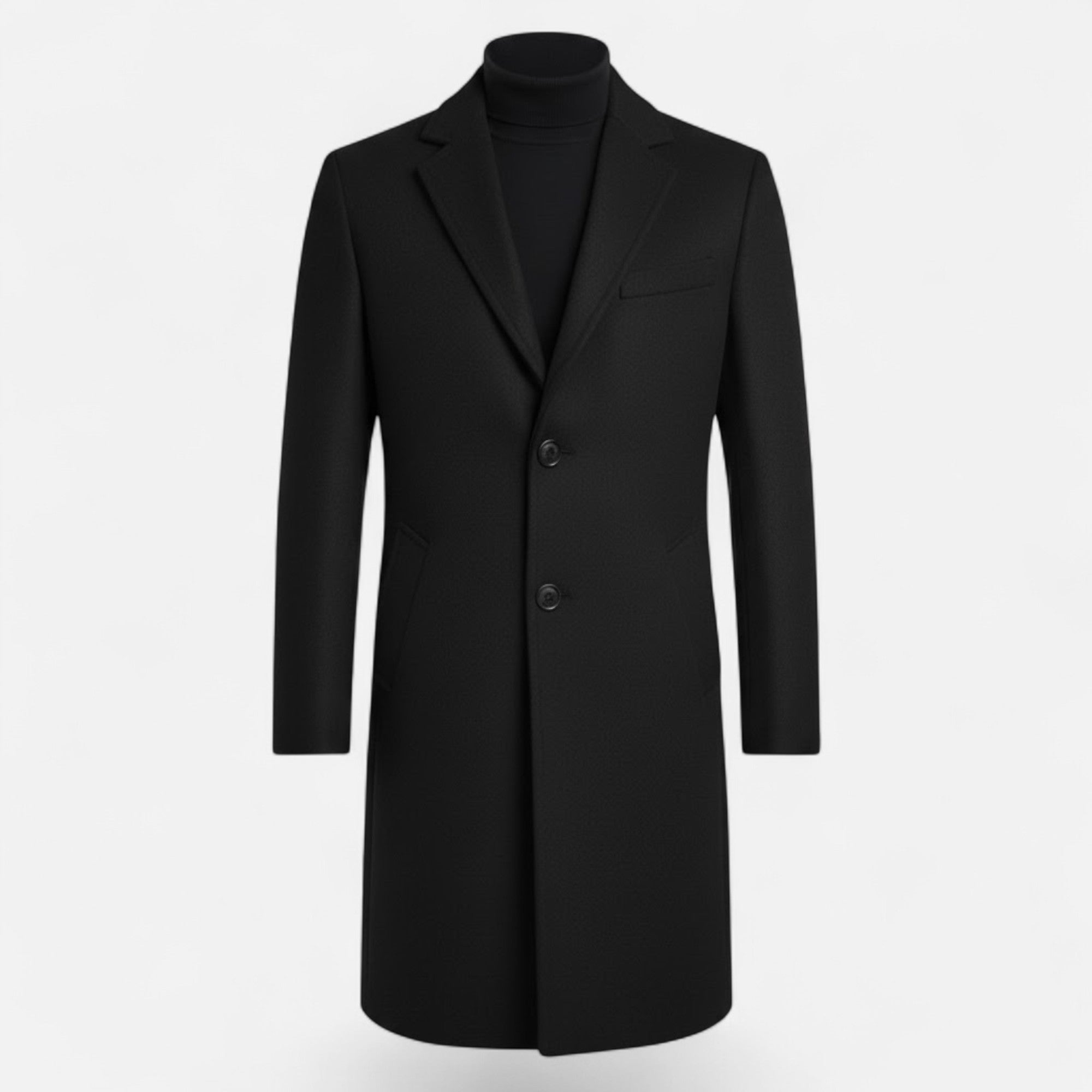 Valmonti | Men’s Mid‑Length Wool Trench Coat – Heritage Oxford