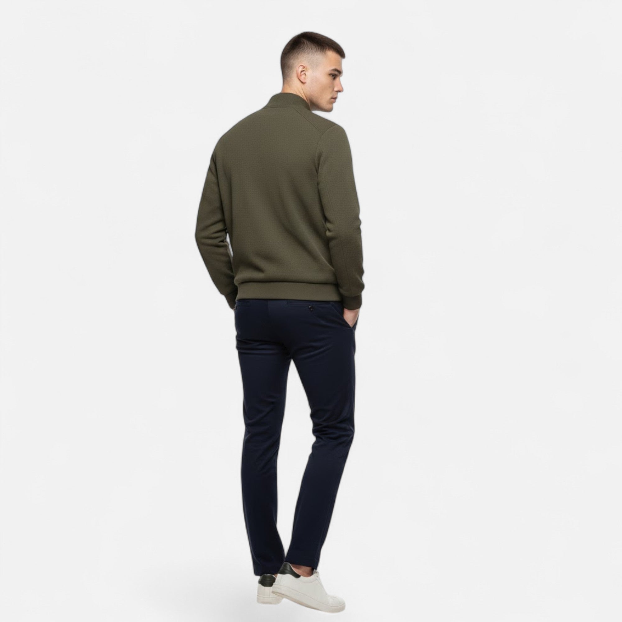 Valmonti | Men’s Minimalist Stand-Collar Jacket – Timeless Elegance