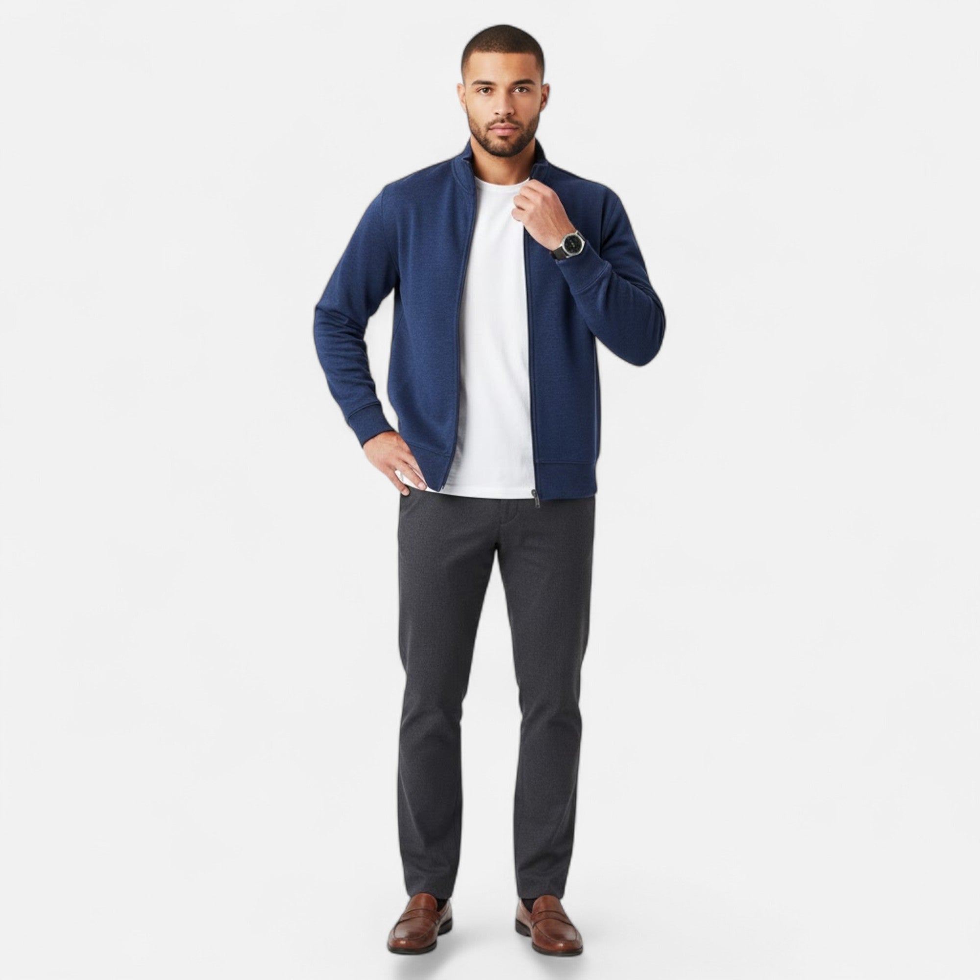 Valmonti | Men’s Printed Lapel Long-Sleeve Shirt