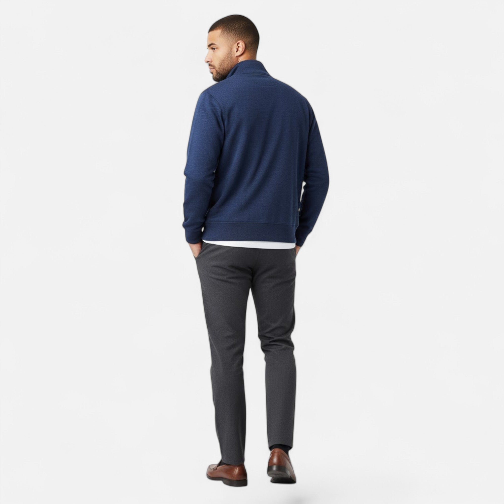 Valmonti | Men’s Printed Lapel Long-Sleeve Shirt