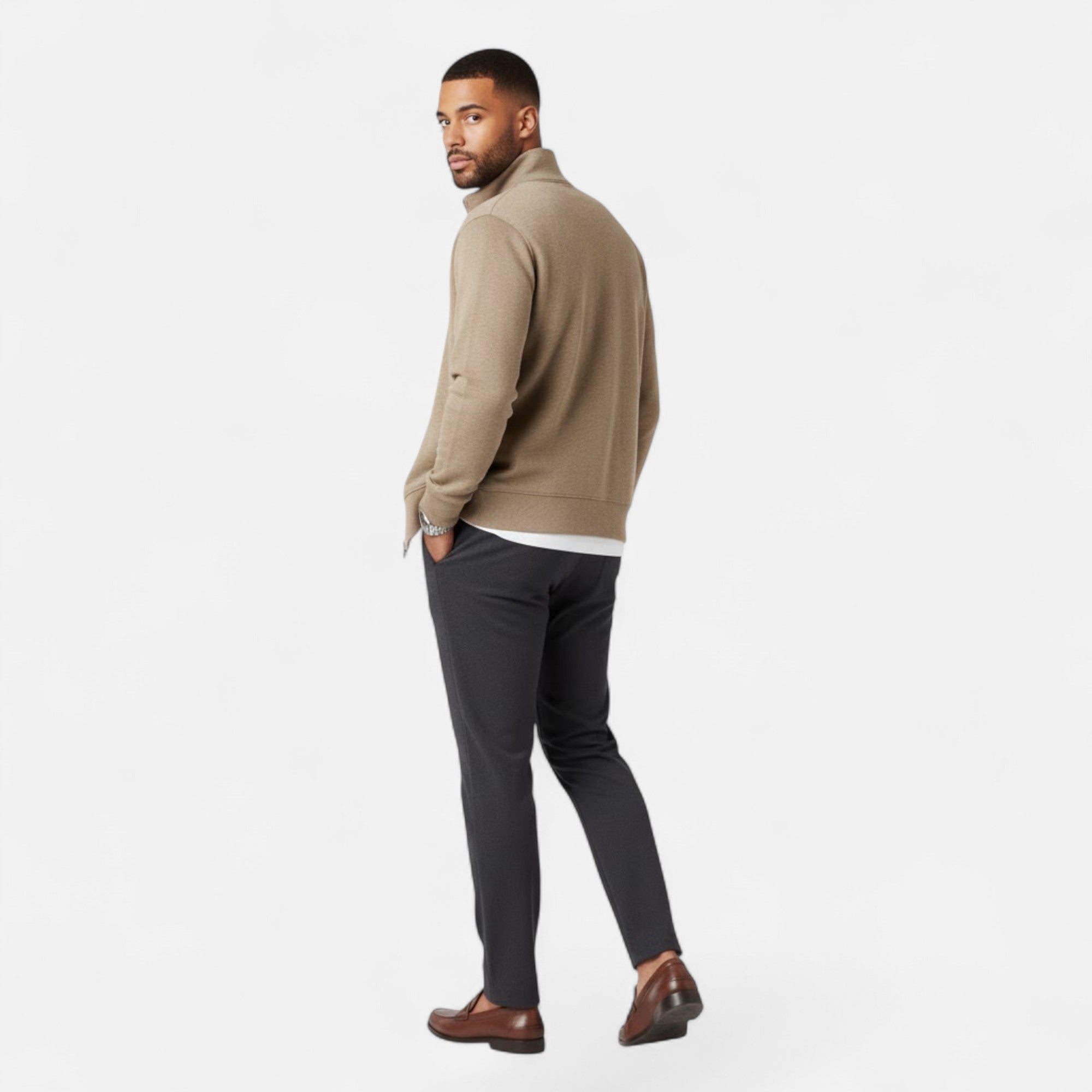 Valmonti | Men’s Printed Lapel Long-Sleeve Shirt