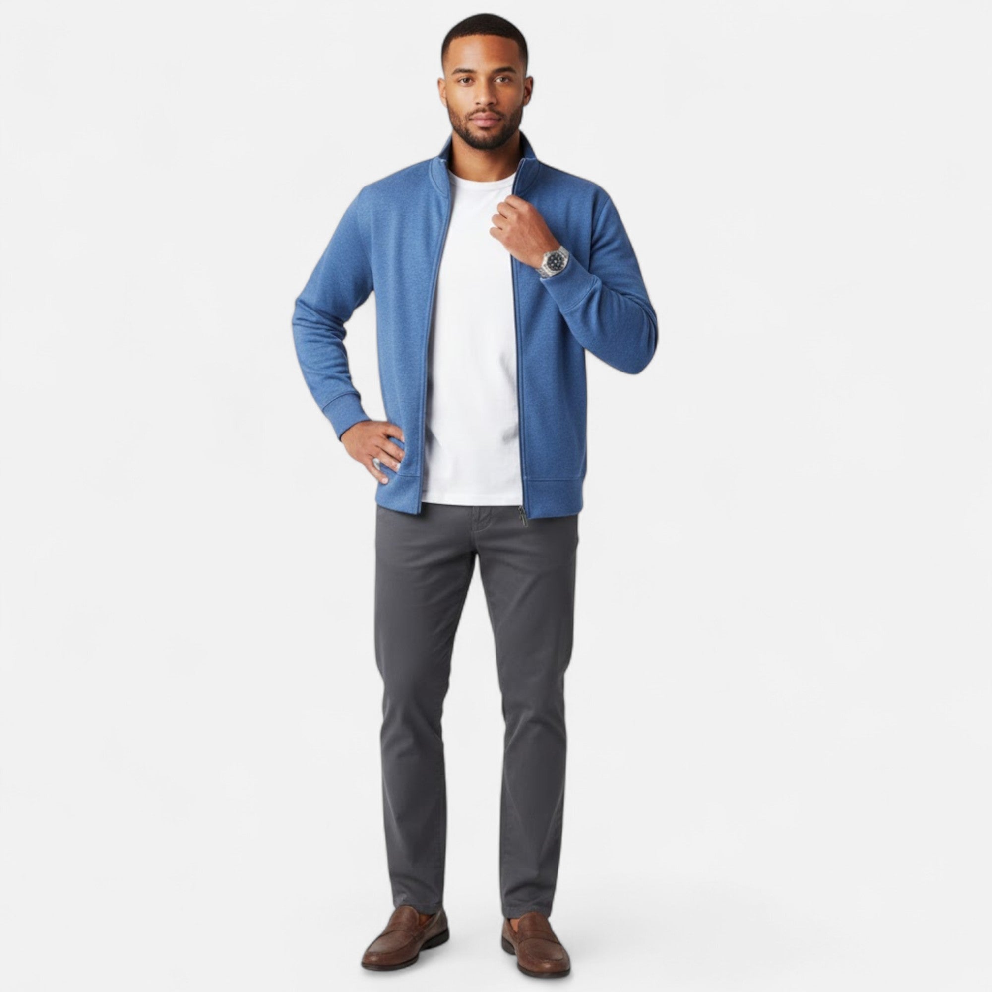 Valmonti | Men’s Printed Lapel Long-Sleeve Shirt