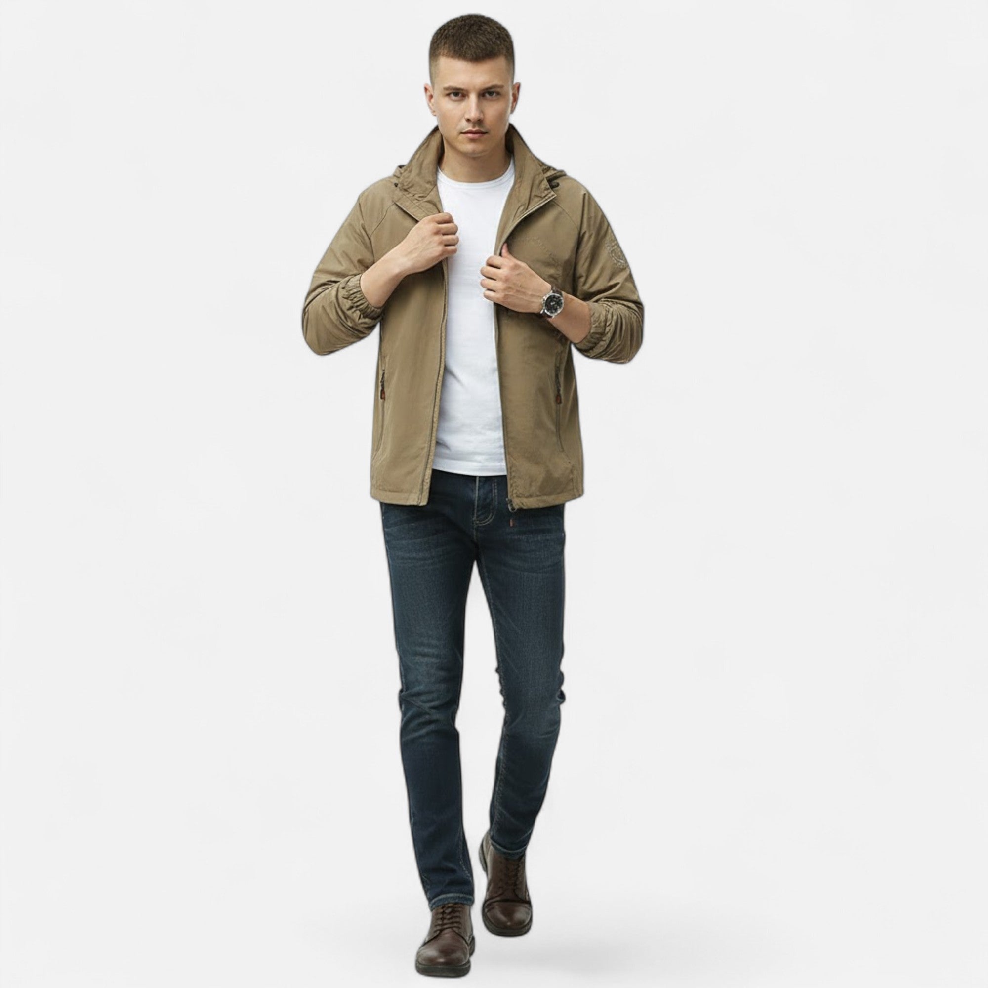 Valmonti | Men’s Solid-Colour Stand-Collar Outdoor Jacket