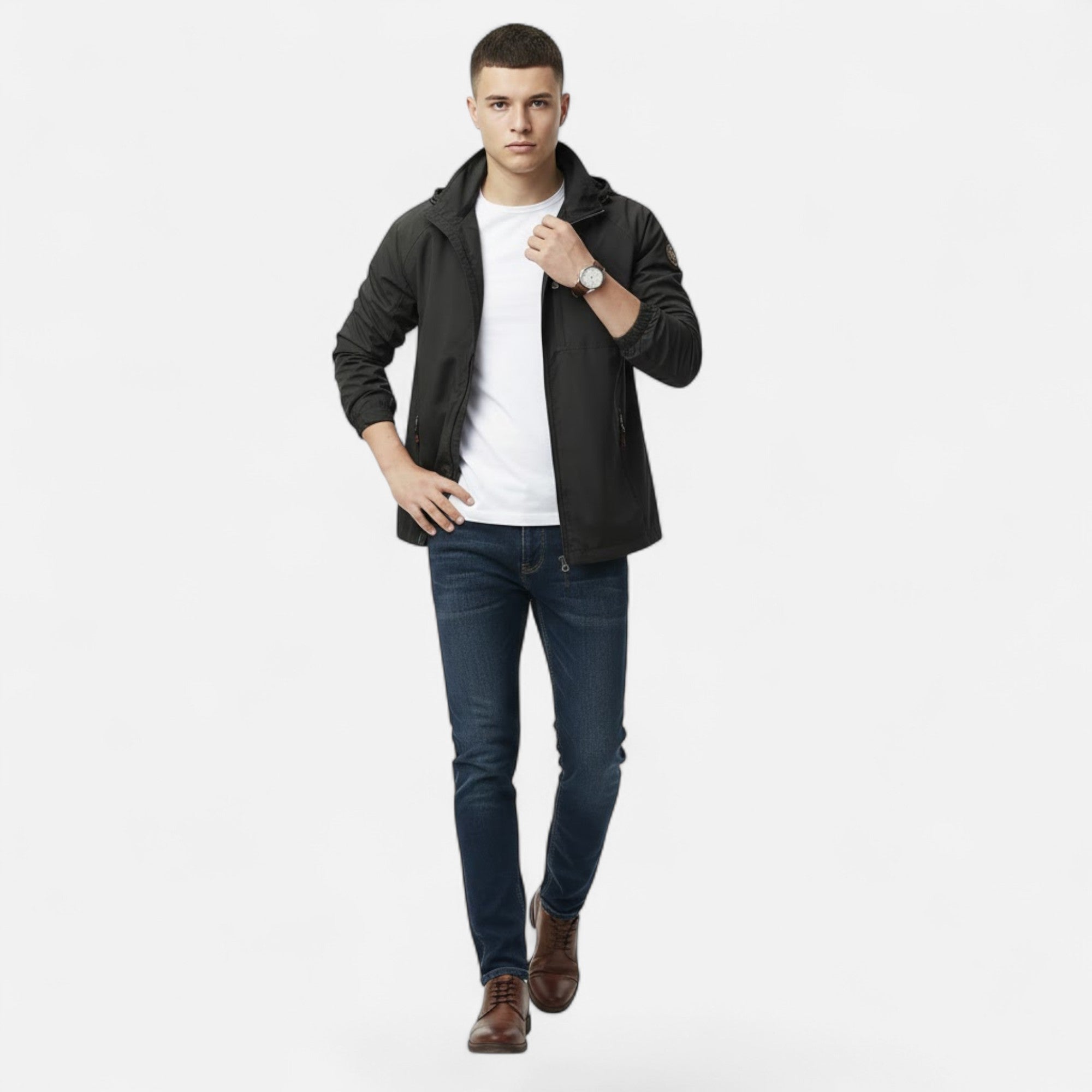 Valmonti | Men’s Solid-Colour Stand-Collar Outdoor Jacket