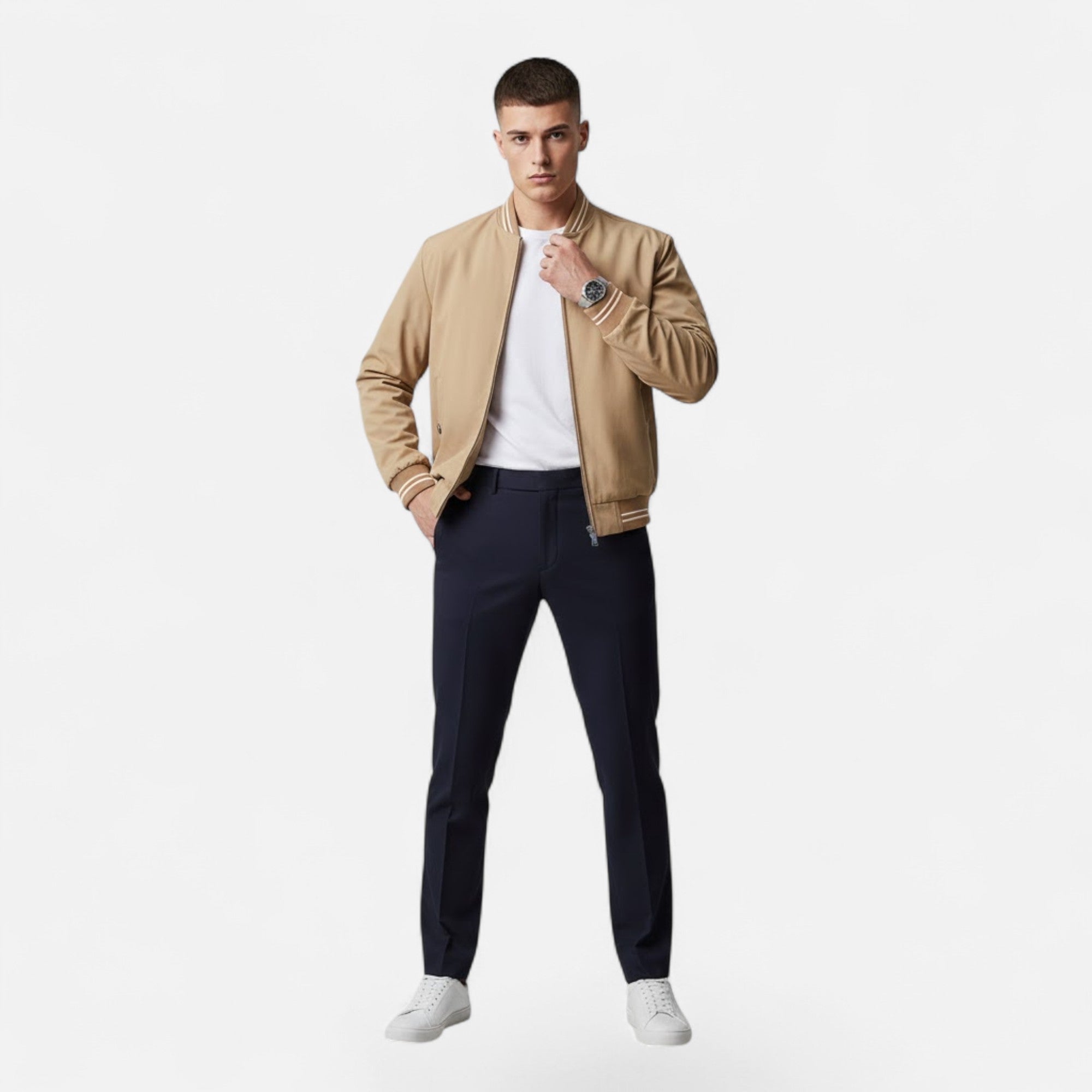 Valmonti | Men’s Stand-Collar Non-Iron Casual Jacket