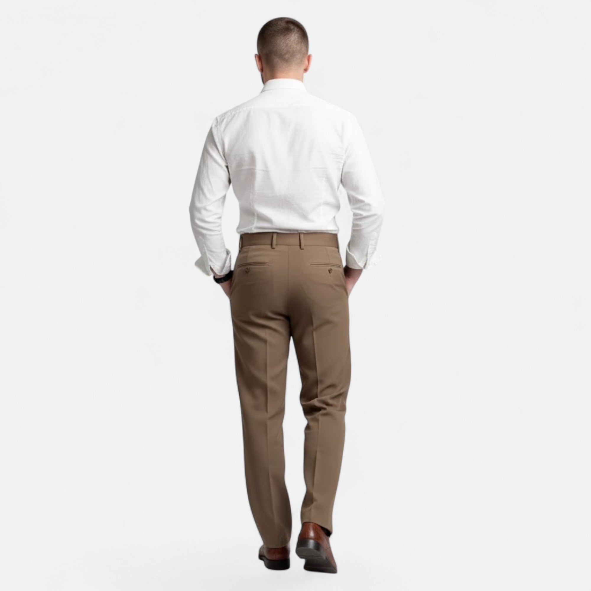 Valmonti | Men’s Straight-Leg Paris-Buckle Suit Trousers