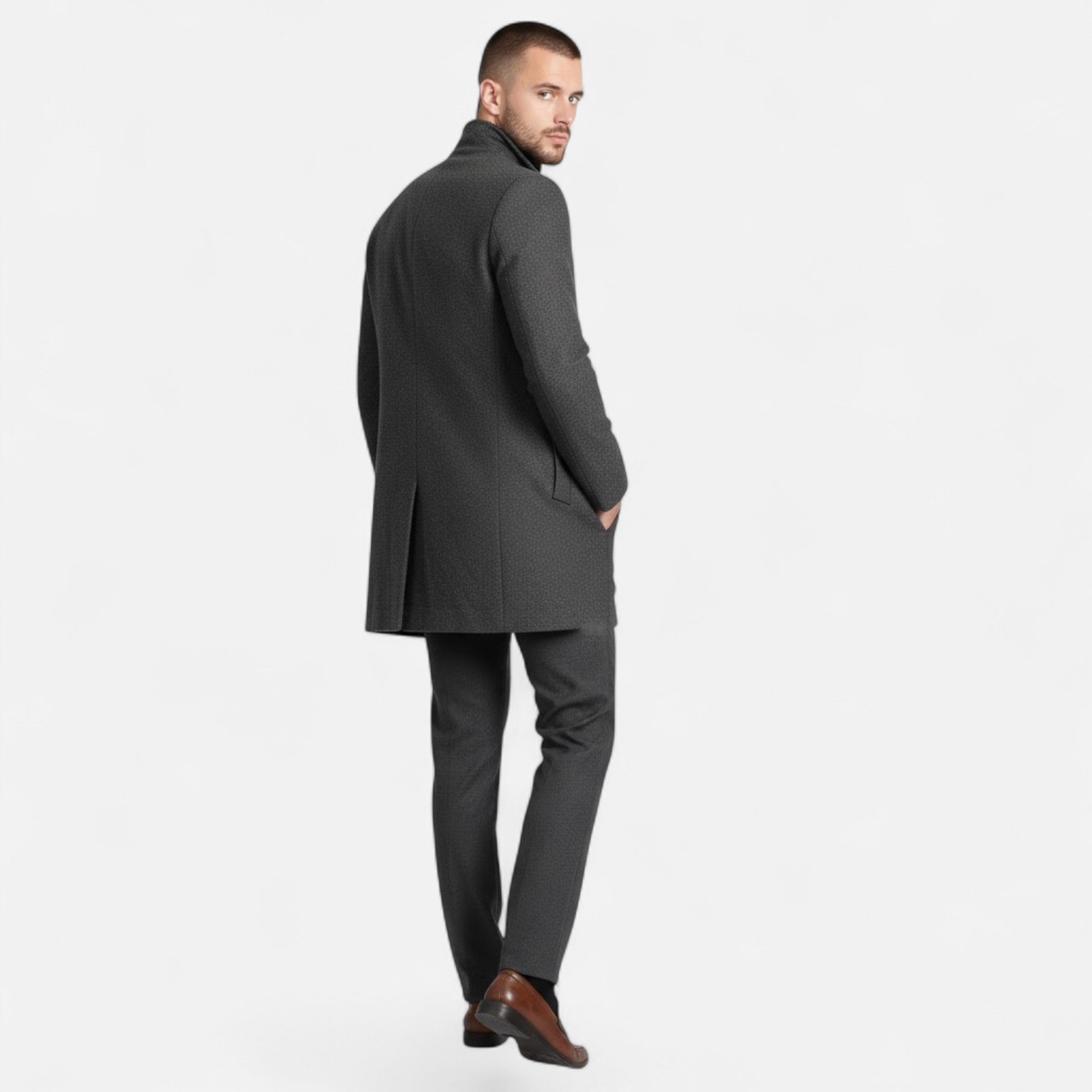 Valmonti | Men’s Tailored Wool Trench – Classic Oxford Elegance