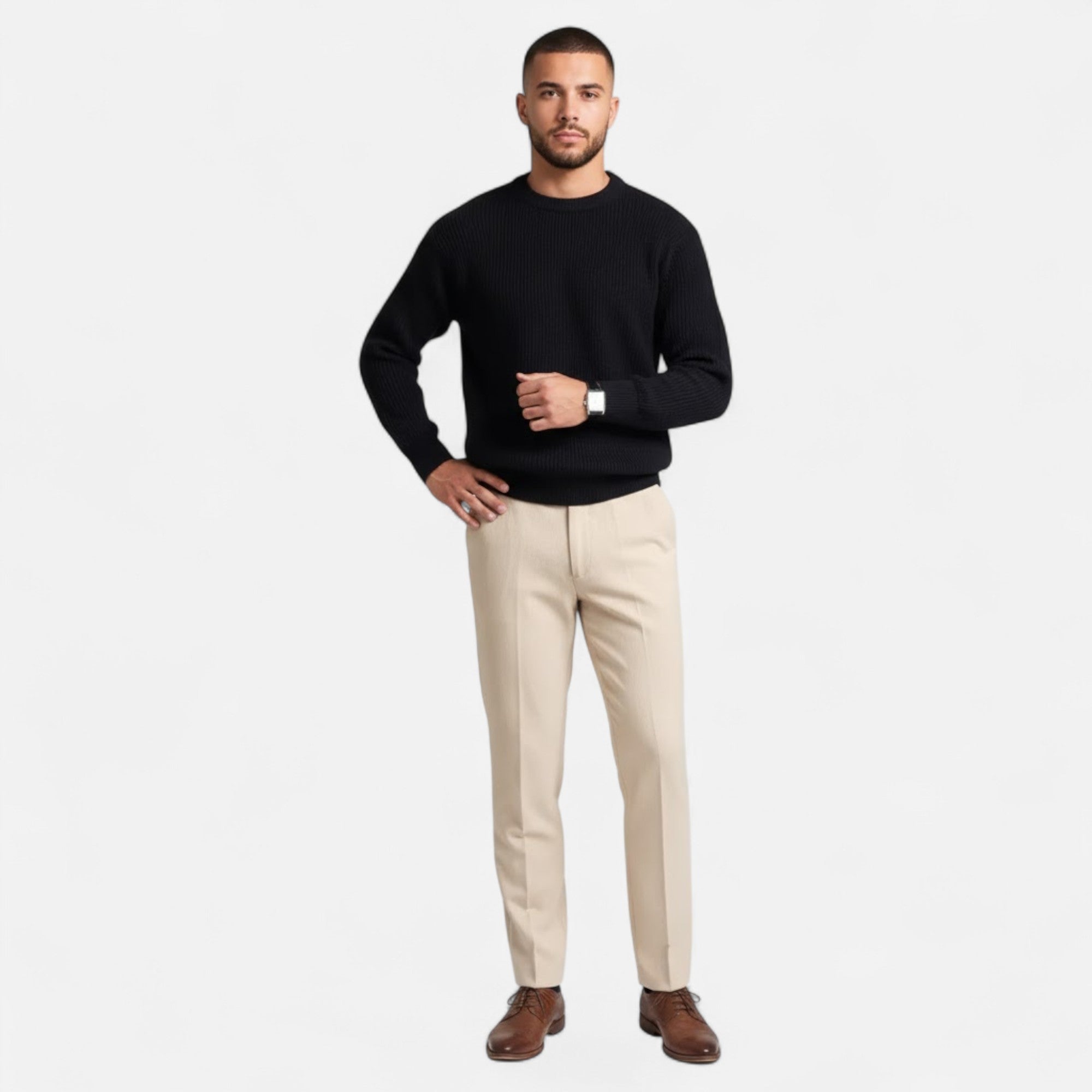 Valmonti | Men’s Thick-Knit Korean-Style Loose Sweater