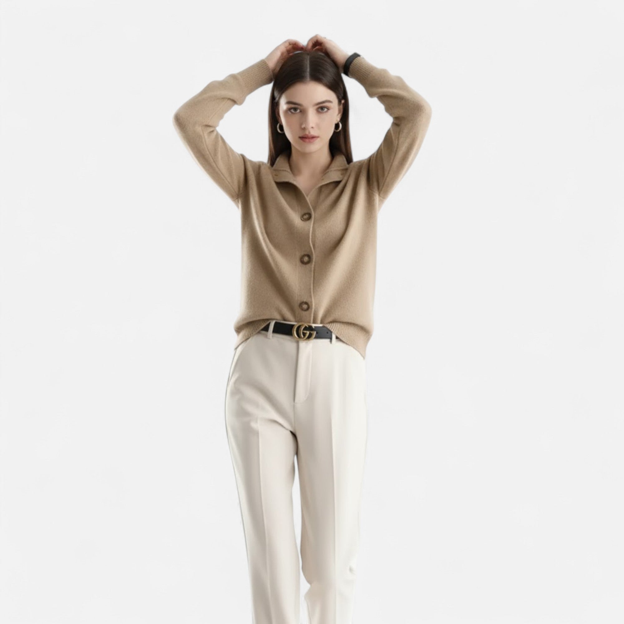 Valmonti | Women’s Knit Stand-Collar Short Coat