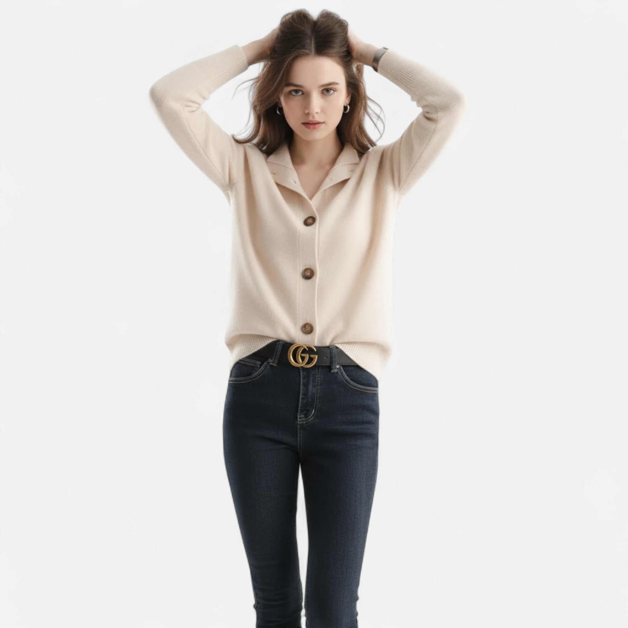 Valmonti | Women’s Knit Stand-Collar Short Coat