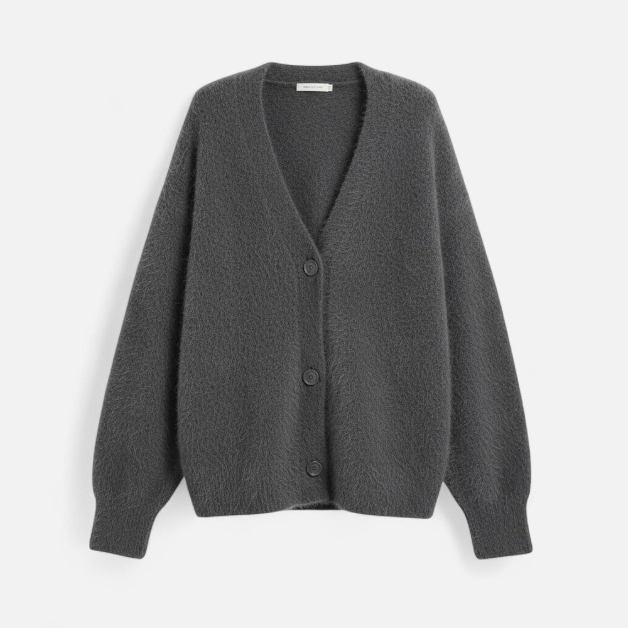 Valmonti | Women’s Loose V-Neck Buttoned Knit Cardigan