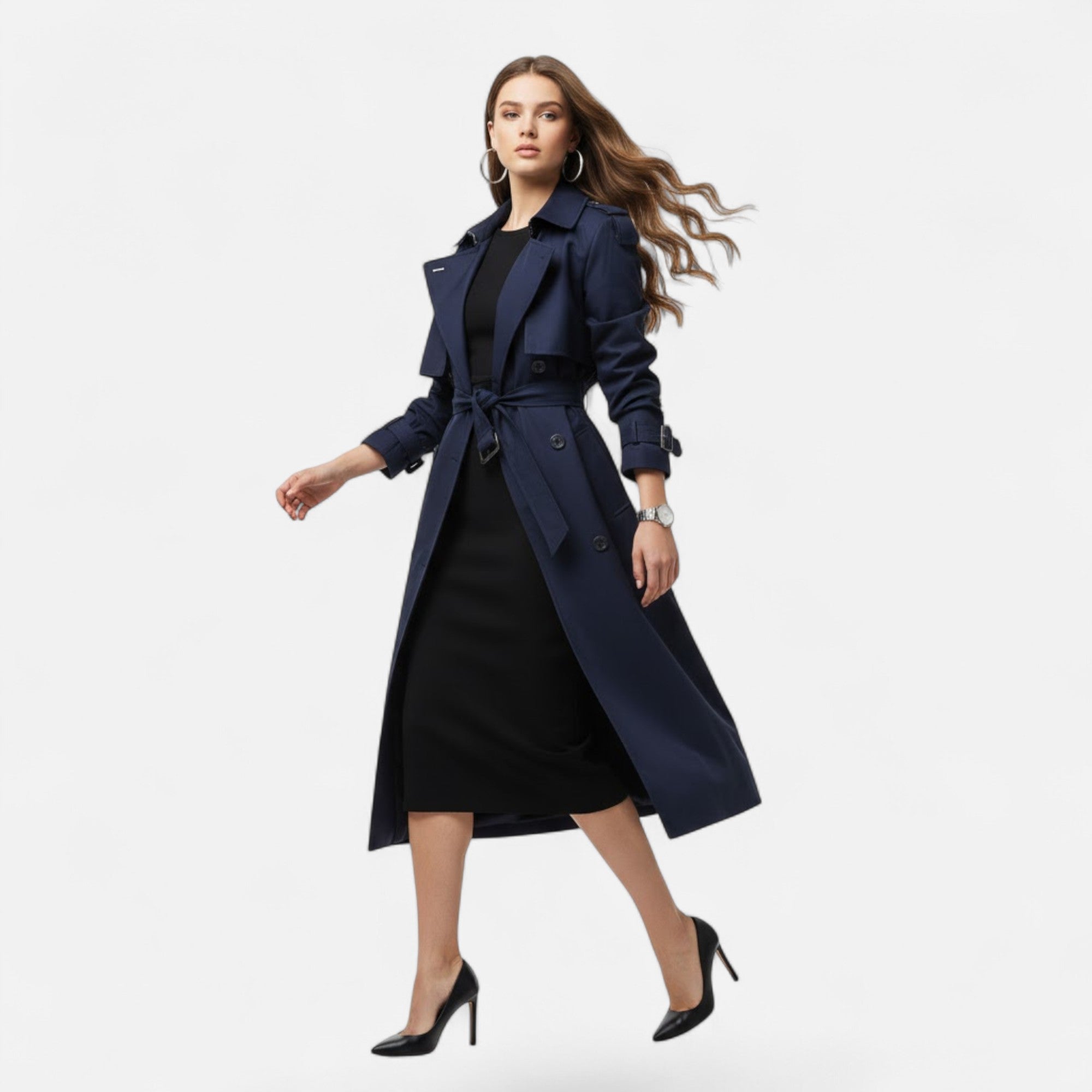 Valmonti | Women’s Mid-Length Tie-Waist Trench – Riviera Heritage