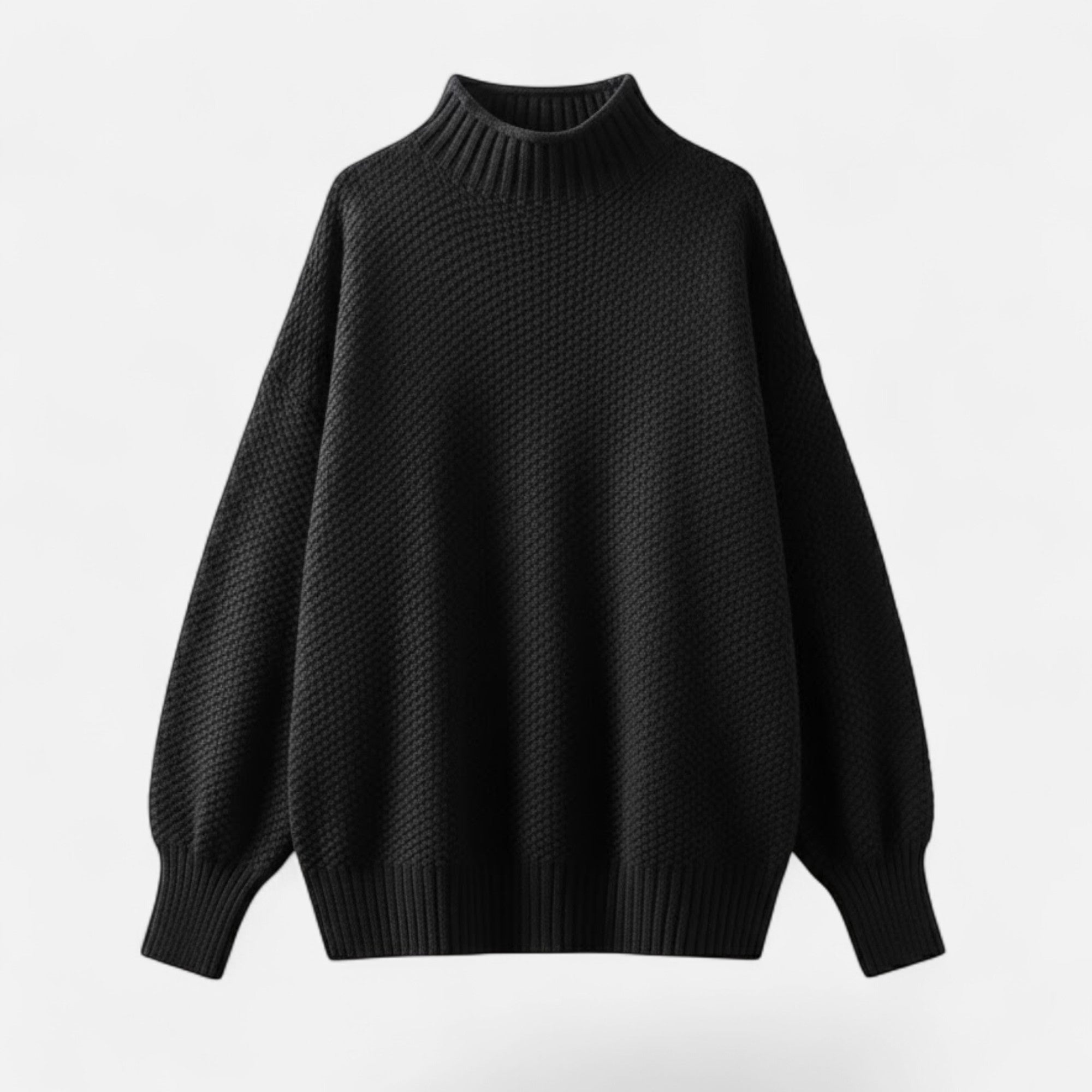 Valmonti | Women’s Plus-Size Mock-Neck Sweater – Loose Knit Sweater