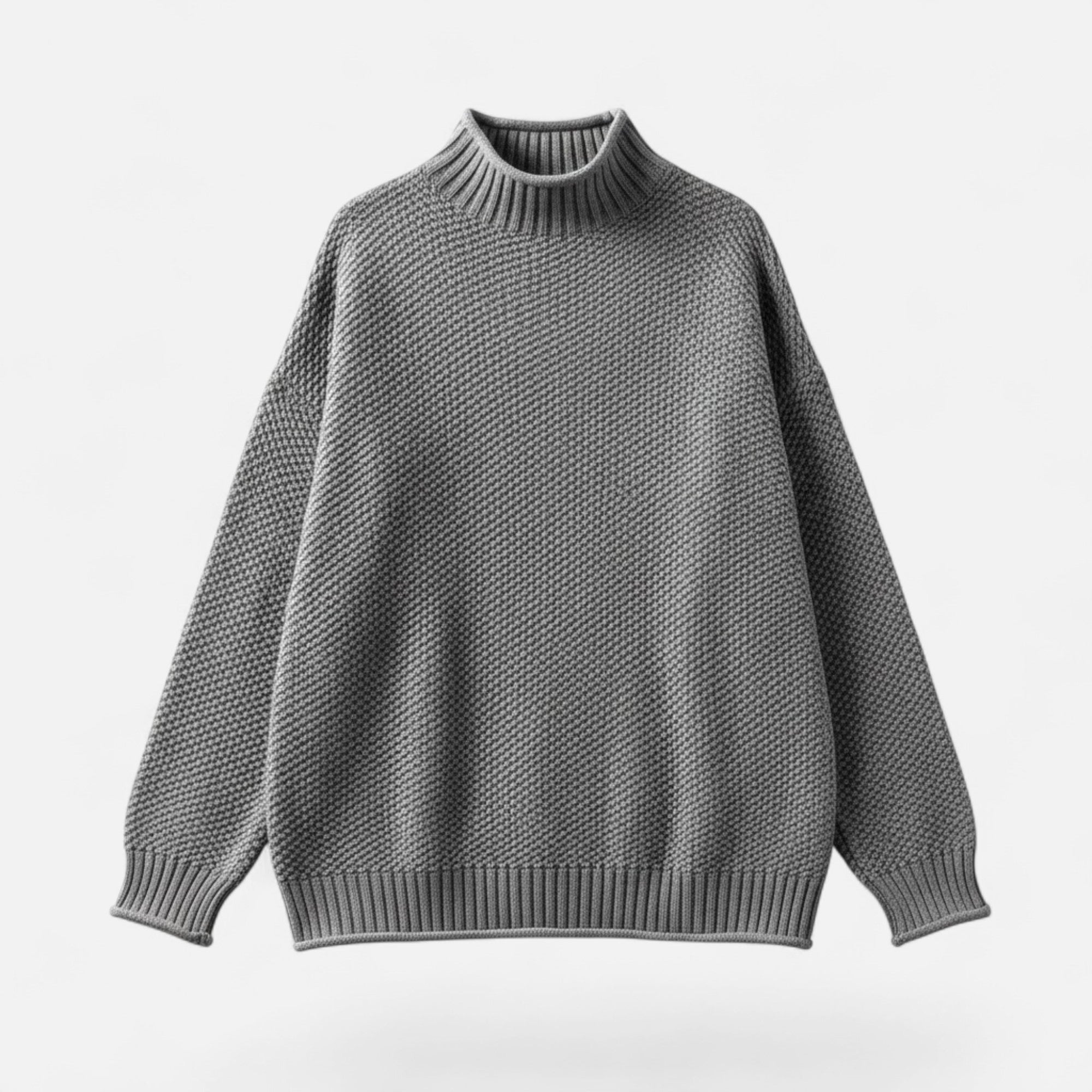 Valmonti | Women’s Plus-Size Mock-Neck Sweater – Loose Knit Sweater