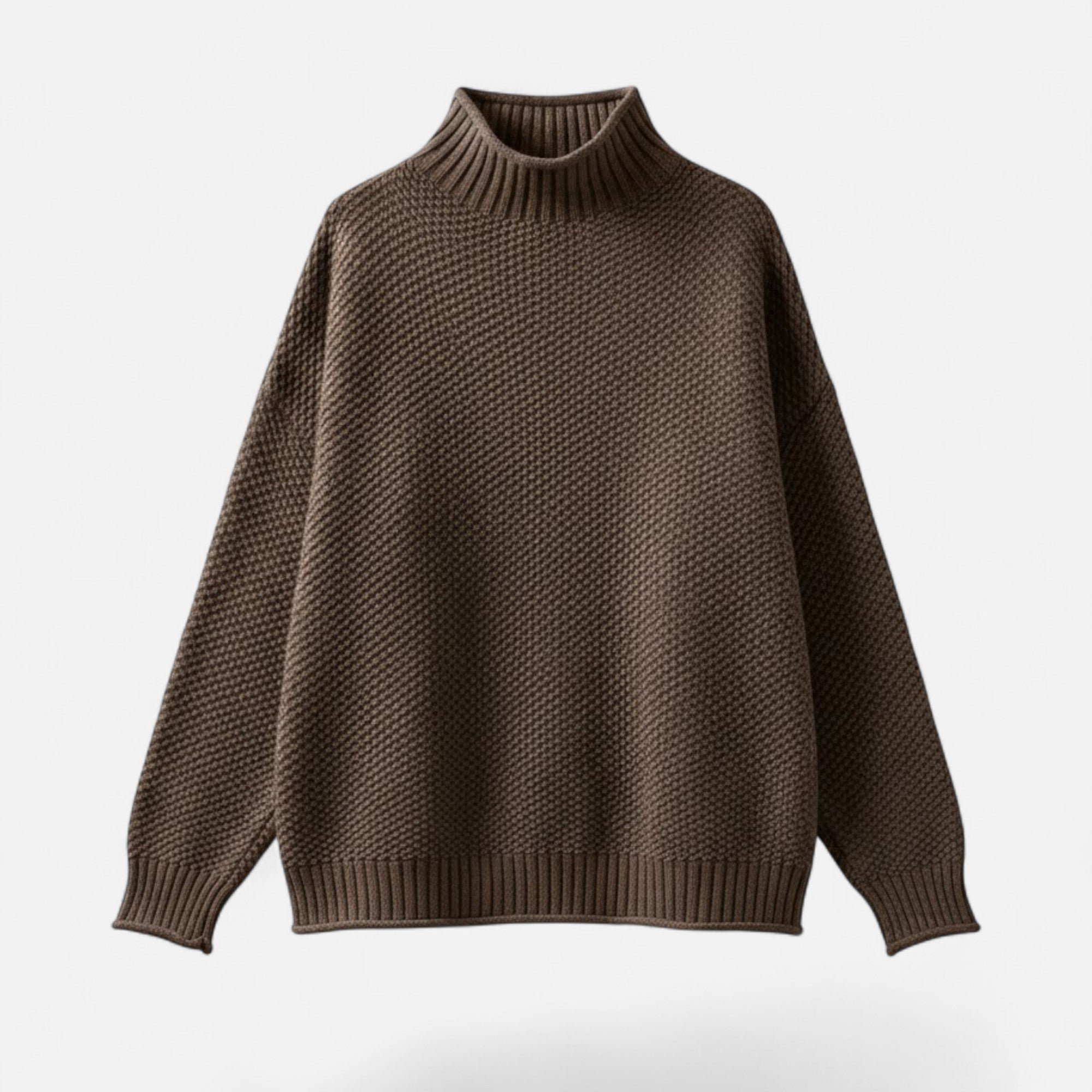 Valmonti | Women’s Plus-Size Mock-Neck Sweater – Loose Knit Sweater