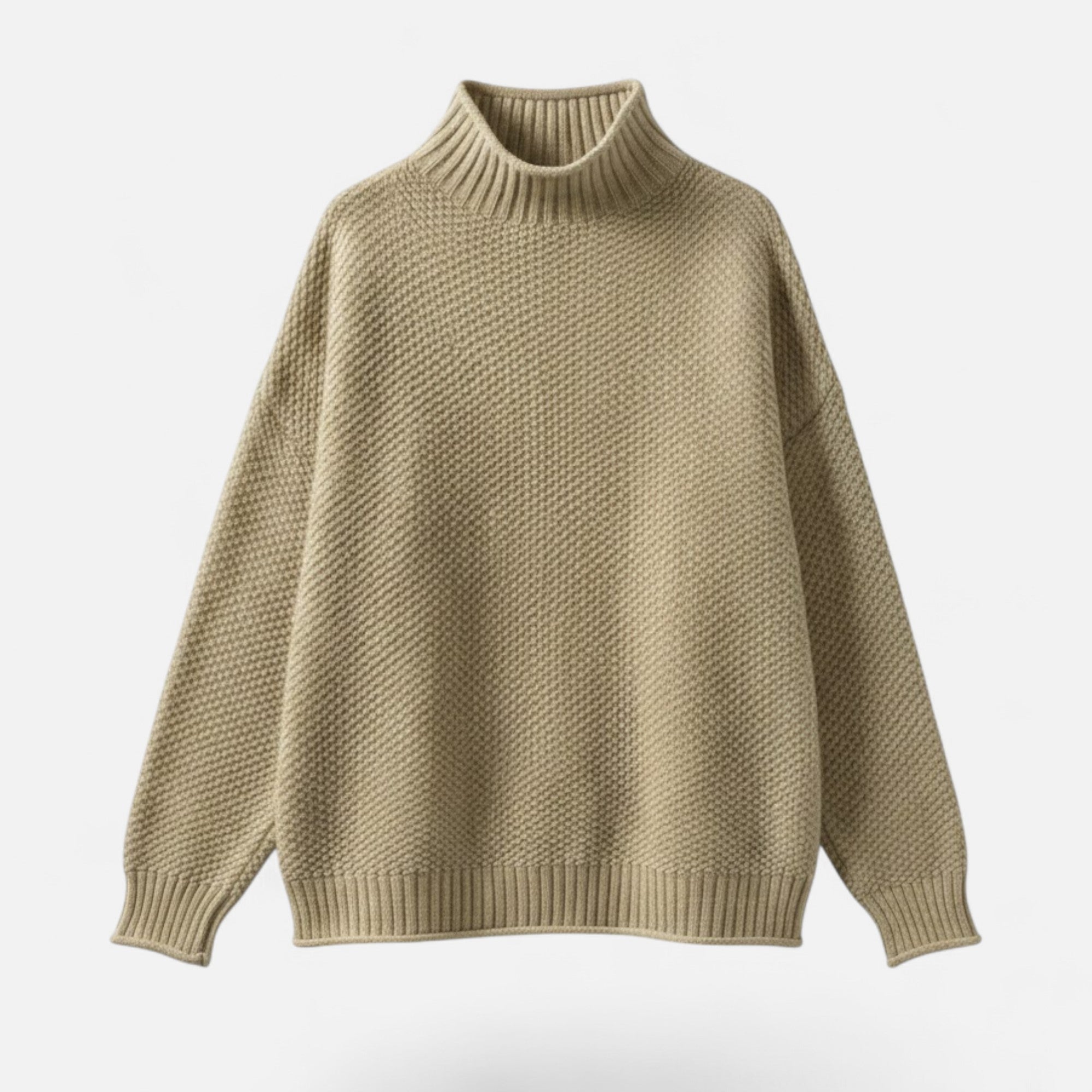 Valmonti | Women’s Plus-Size Mock-Neck Sweater – Loose Knit Sweater