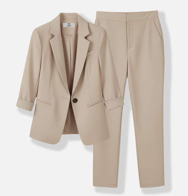 Valmonti | Women’s Plus-Size Solid-Colour Tailored Two-Piece Suit
