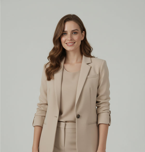 Valmonti | Women’s Plus-Size Solid-Colour Tailored Two-Piece Suit